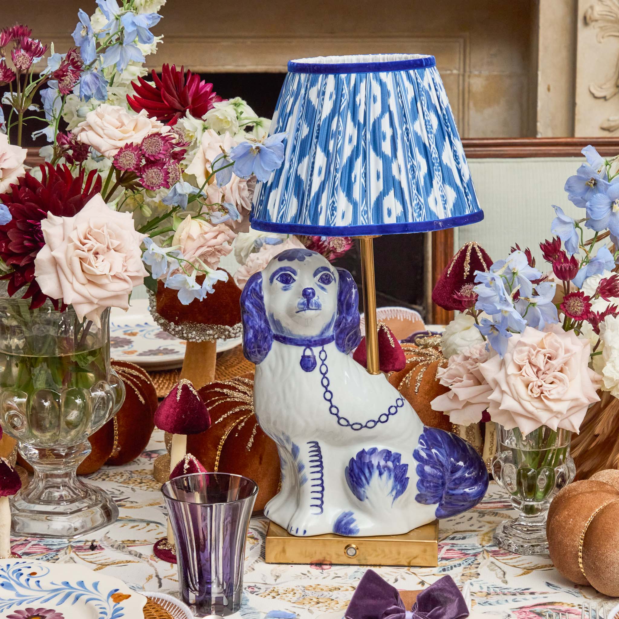 Cobalt Ikat Lampshade (22cm)