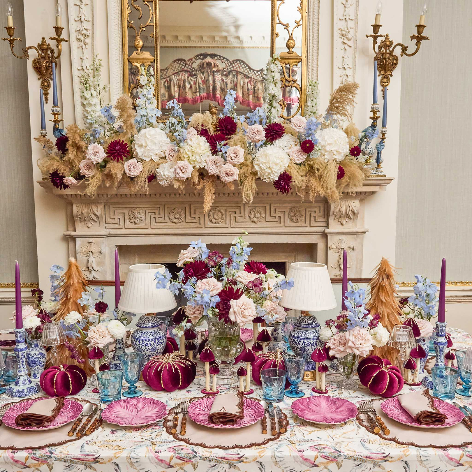 Aubergine Serena Cabbage Starter Plates (Set of 4)