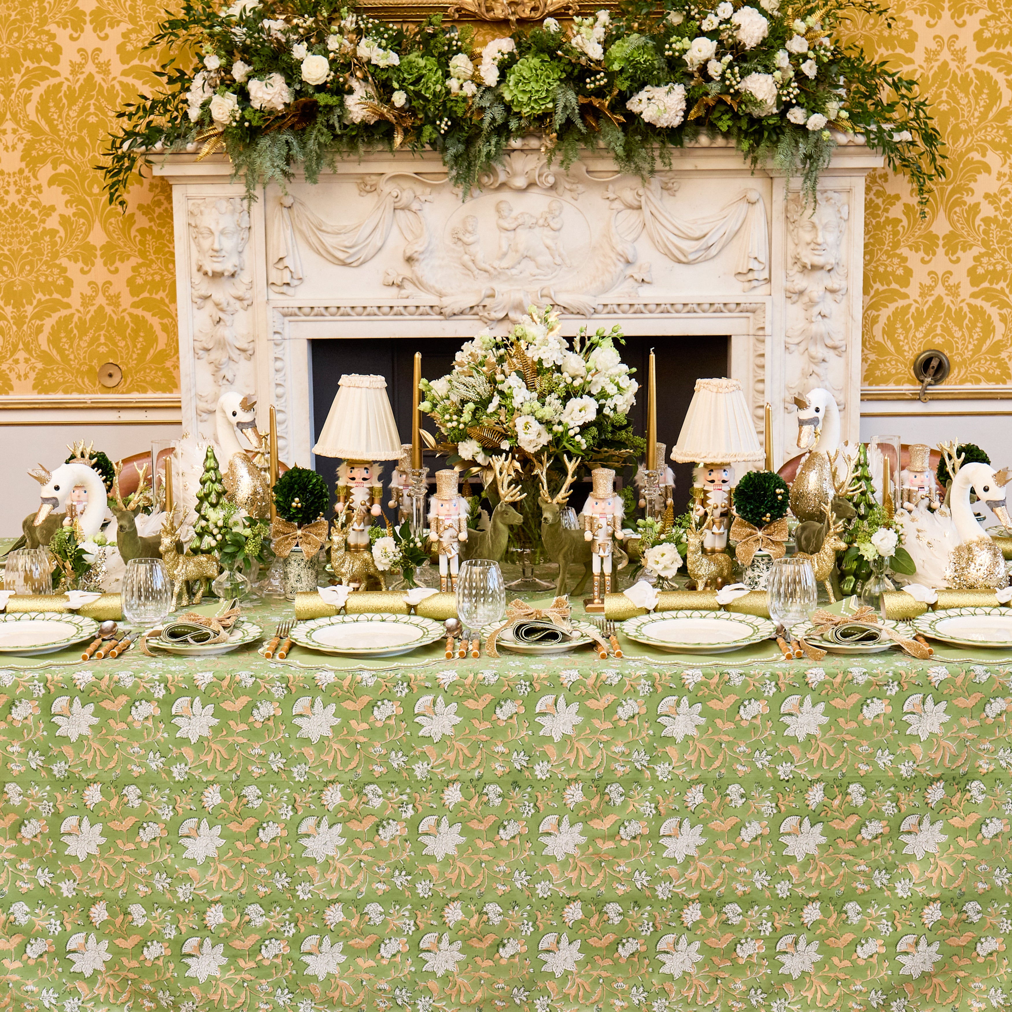Green & Gold Davina Tablecloth