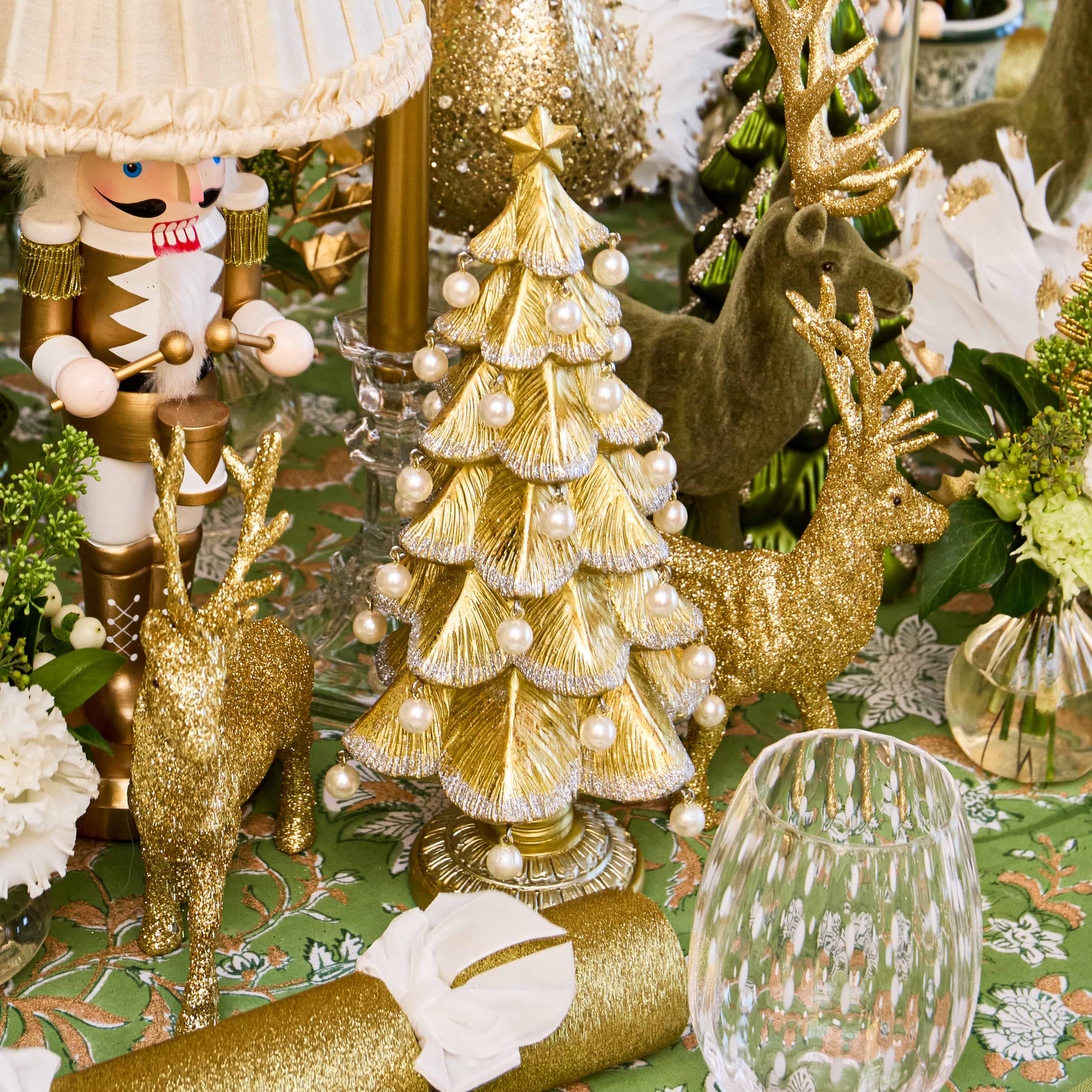 Gold & Pearl Tree (Pair) - 30cm