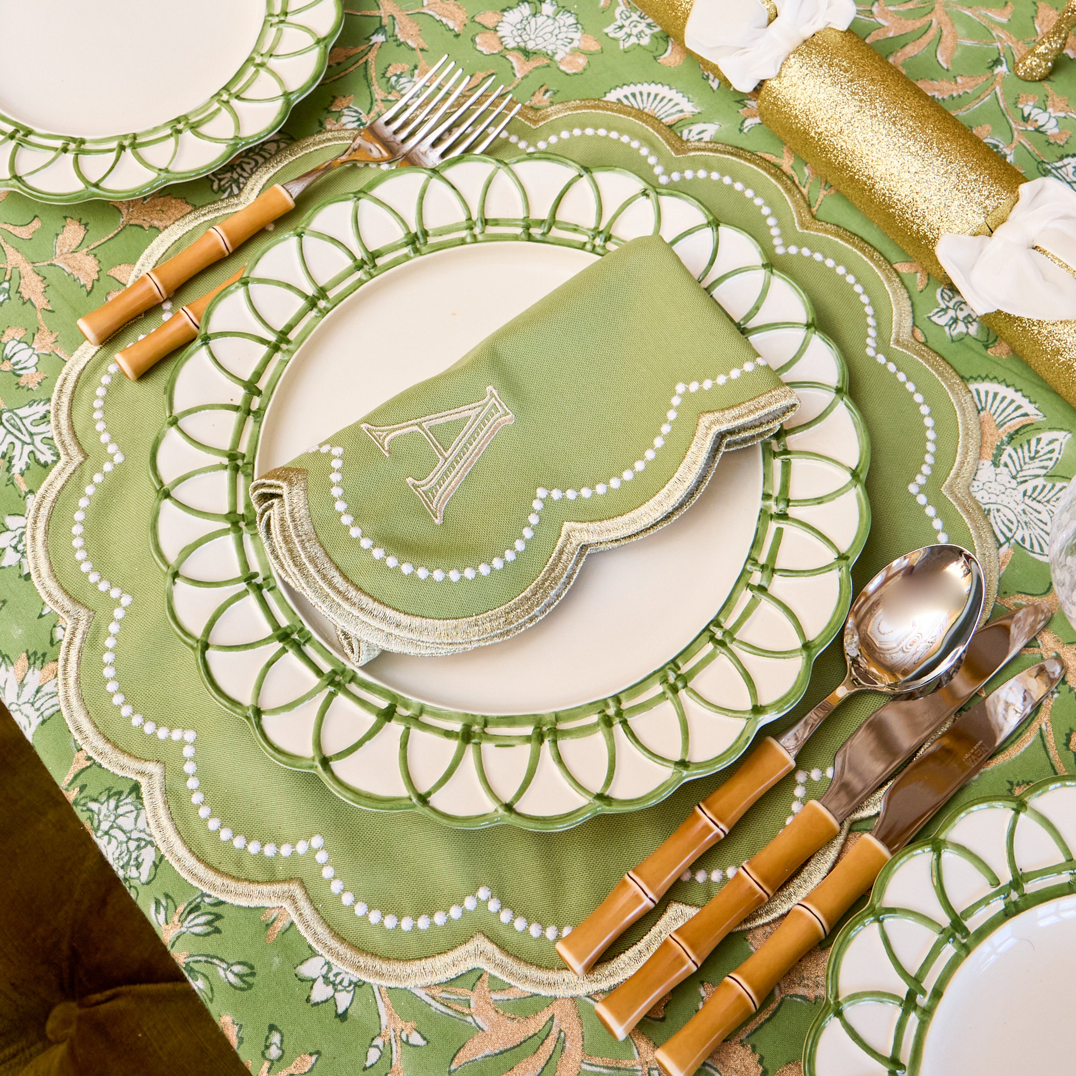 Green & Gold Millicent Placemats (Set of 4)