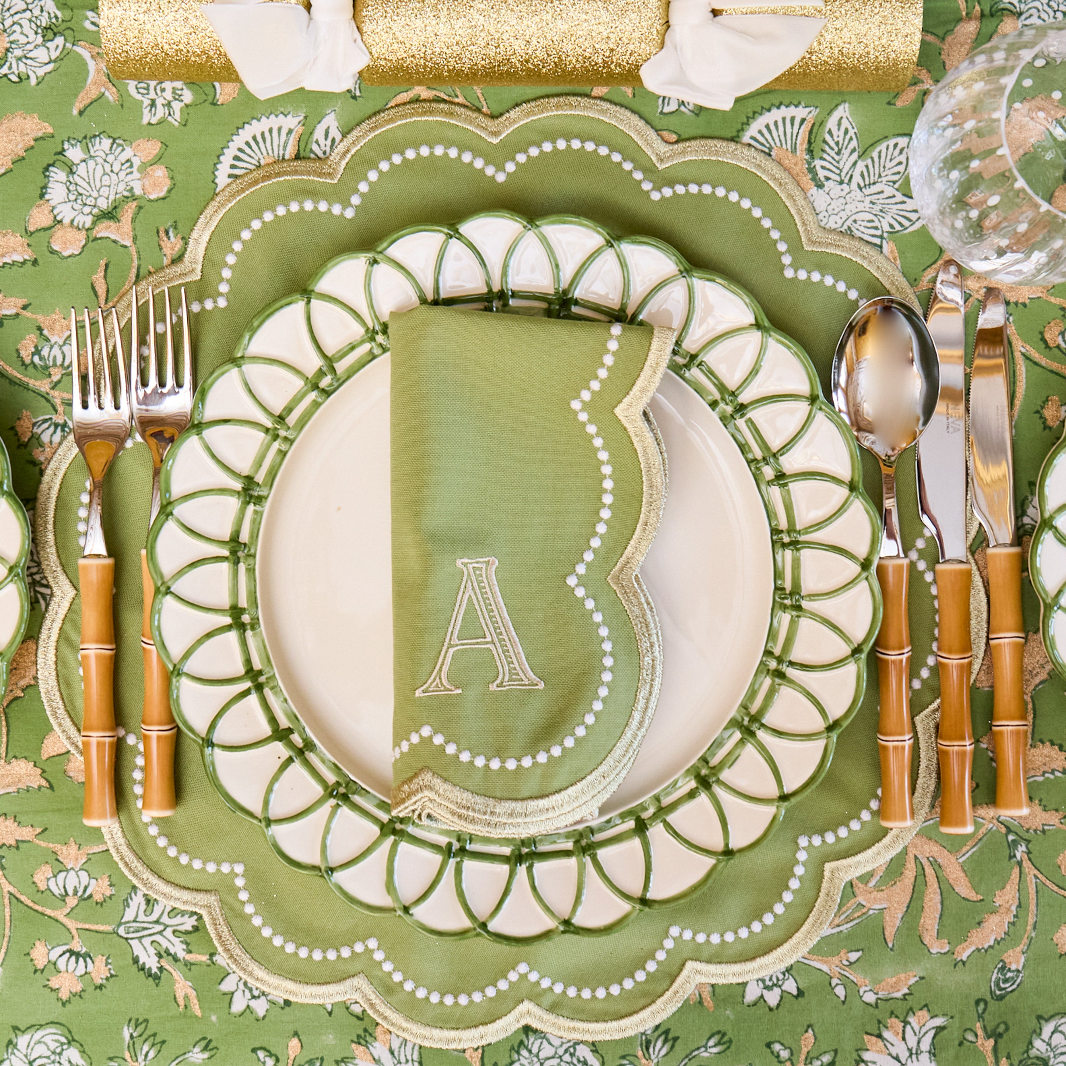 Green & Gold Millicent Placemats (Set of 4)