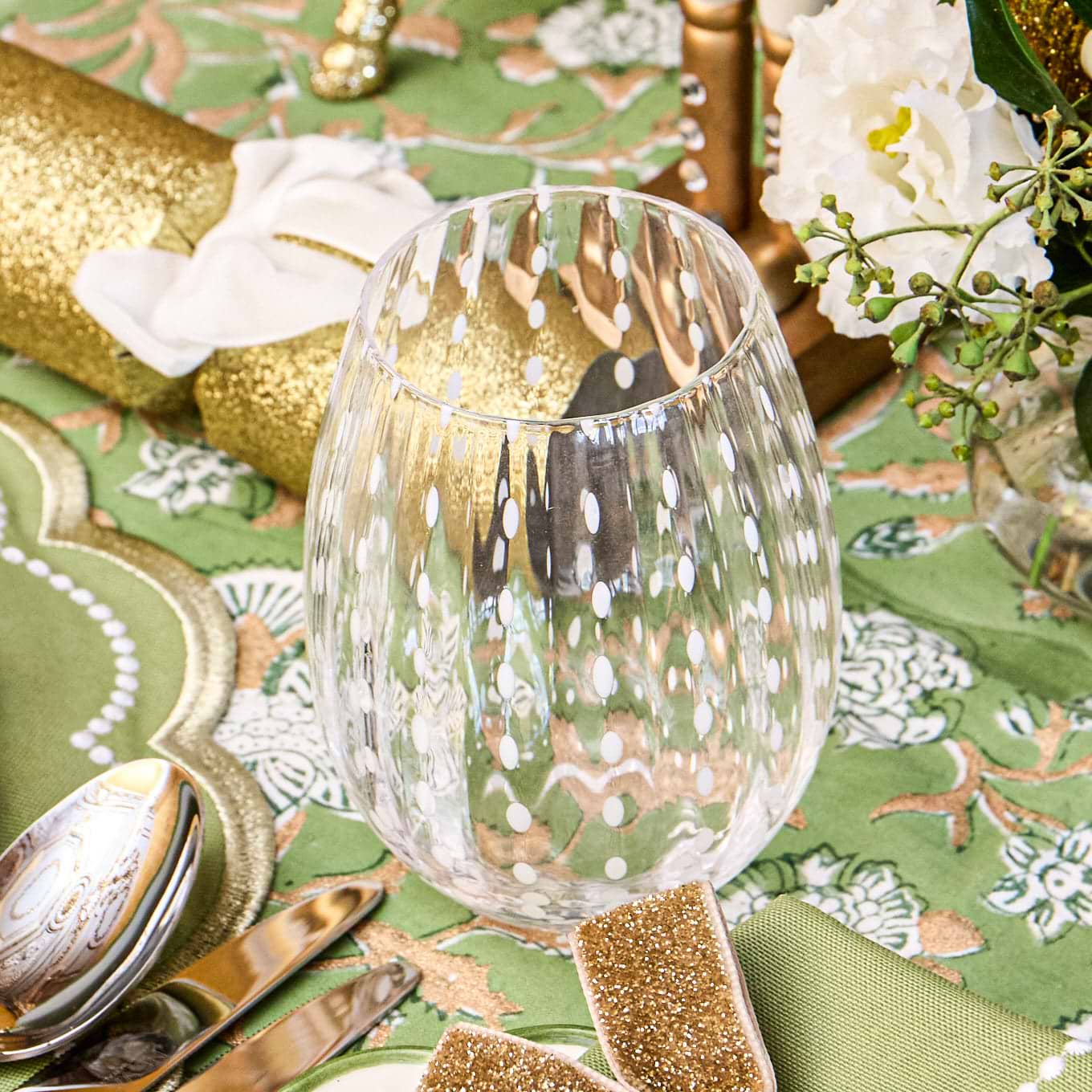 White Speckle Water Glasses (Set of 6)