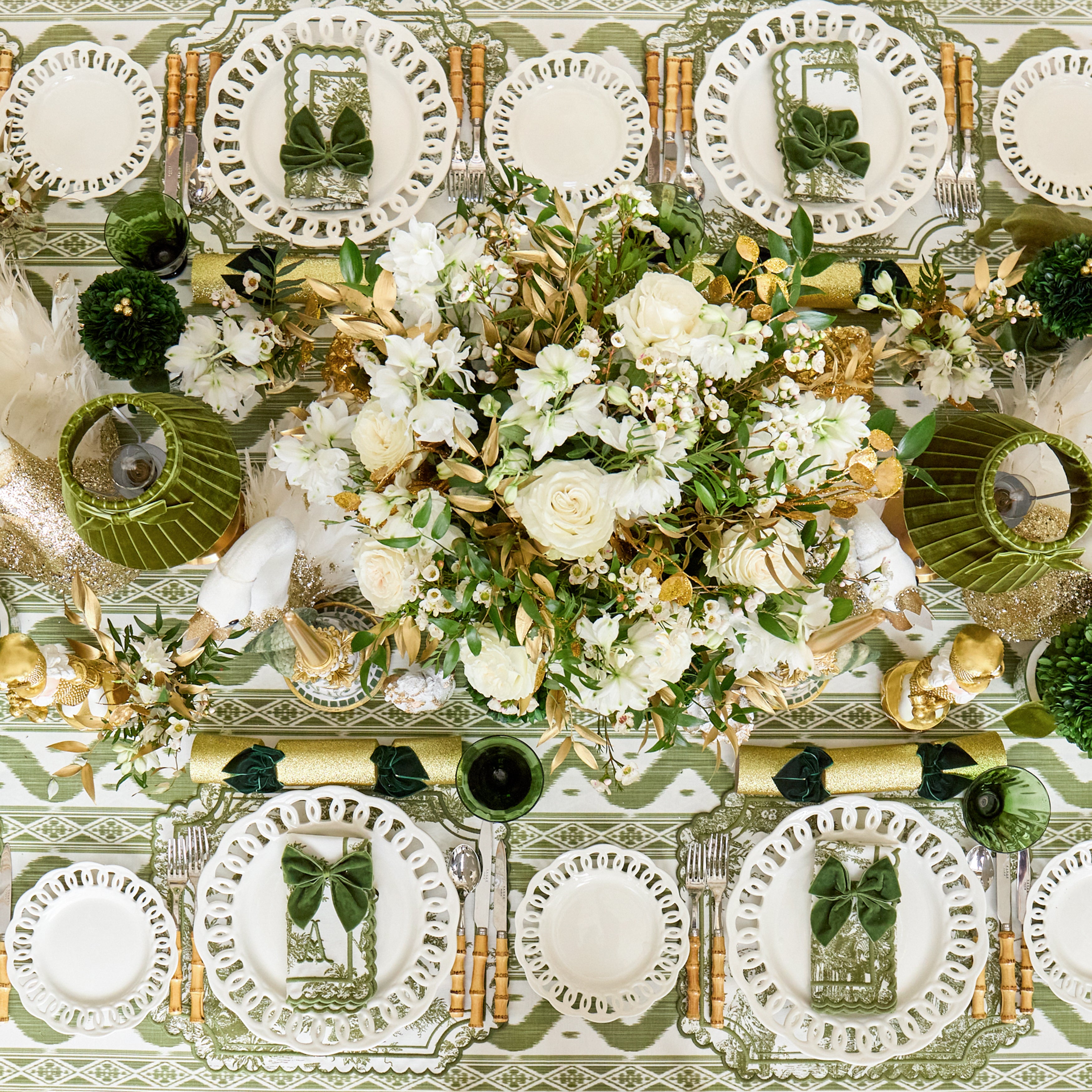 Olive Toile Louisa Napkins (Set of 4)