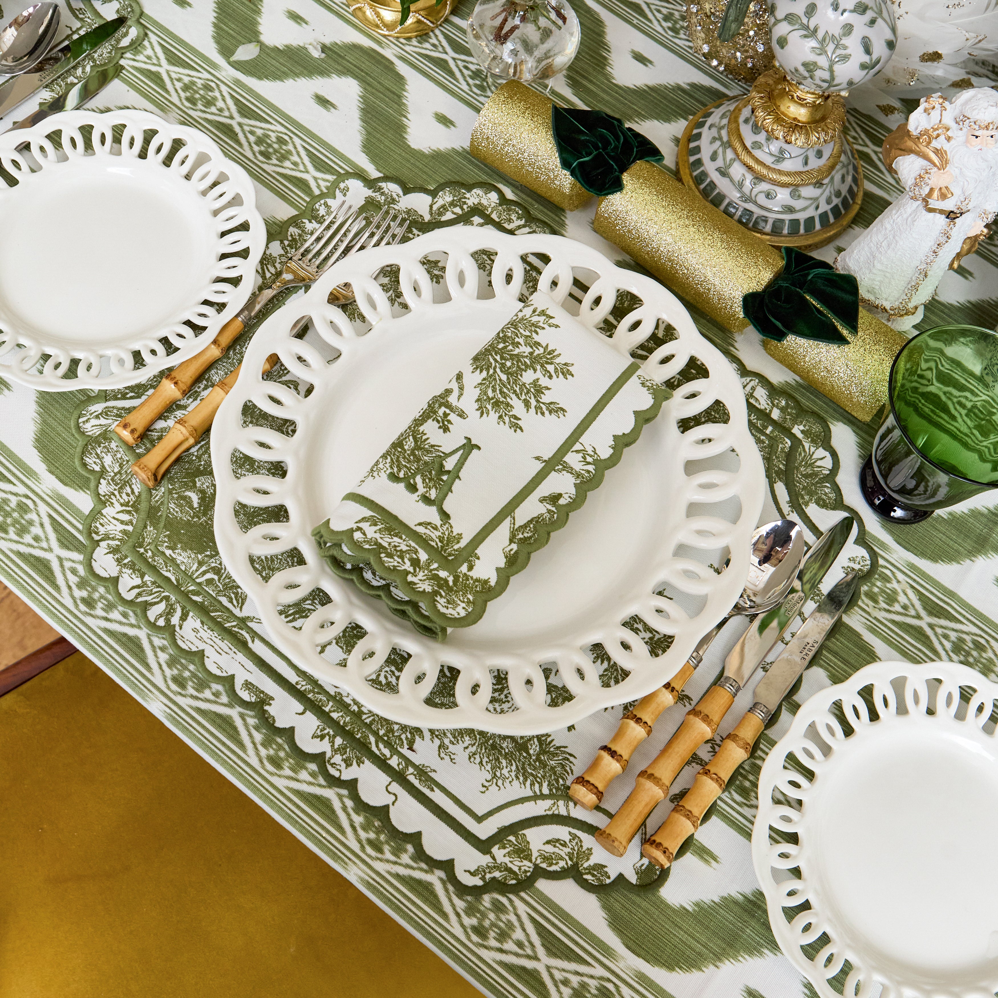 Olive Toile Louisa Napkins (Set of 4)