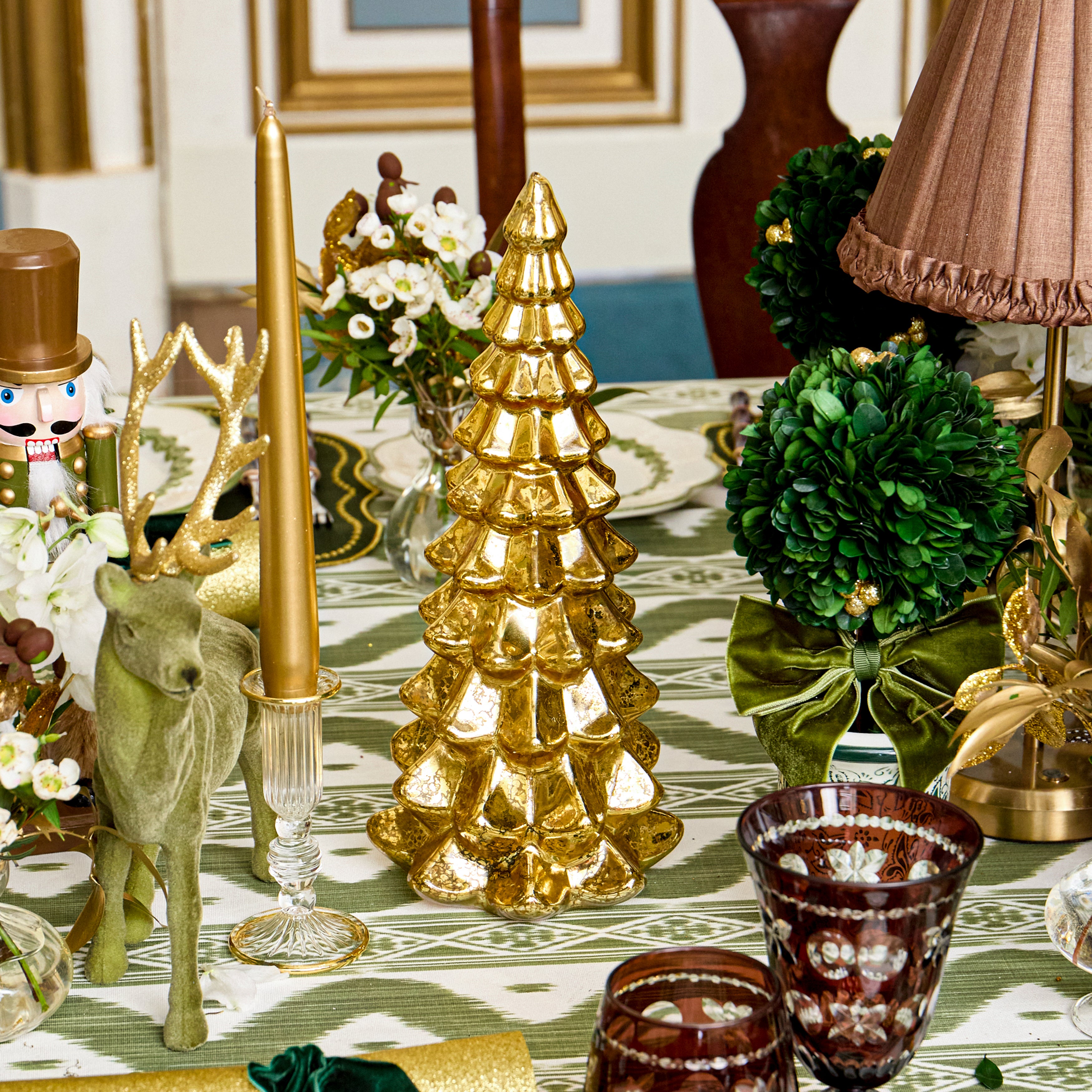 Pre-lit Gold Christmas Trees (Pair)