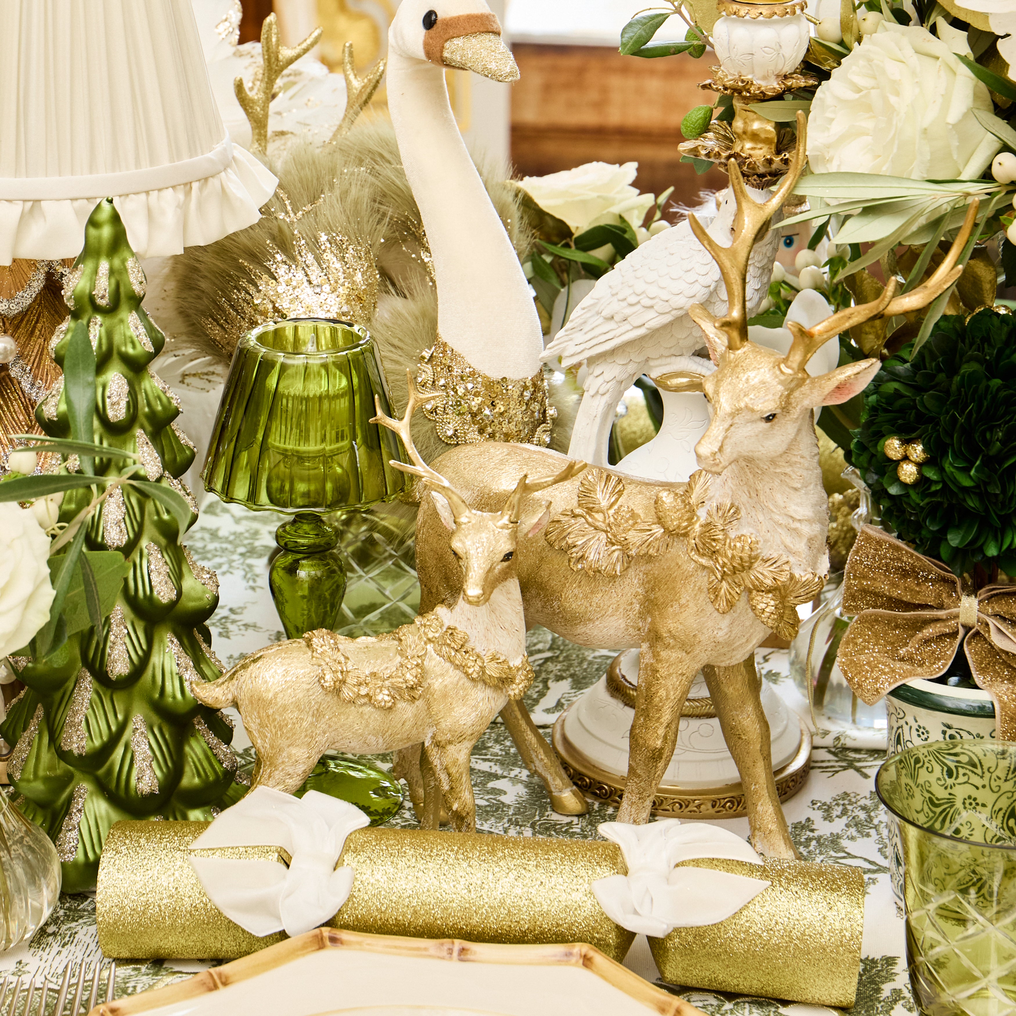 Small Gold Reindeer (Pair) - 23cm