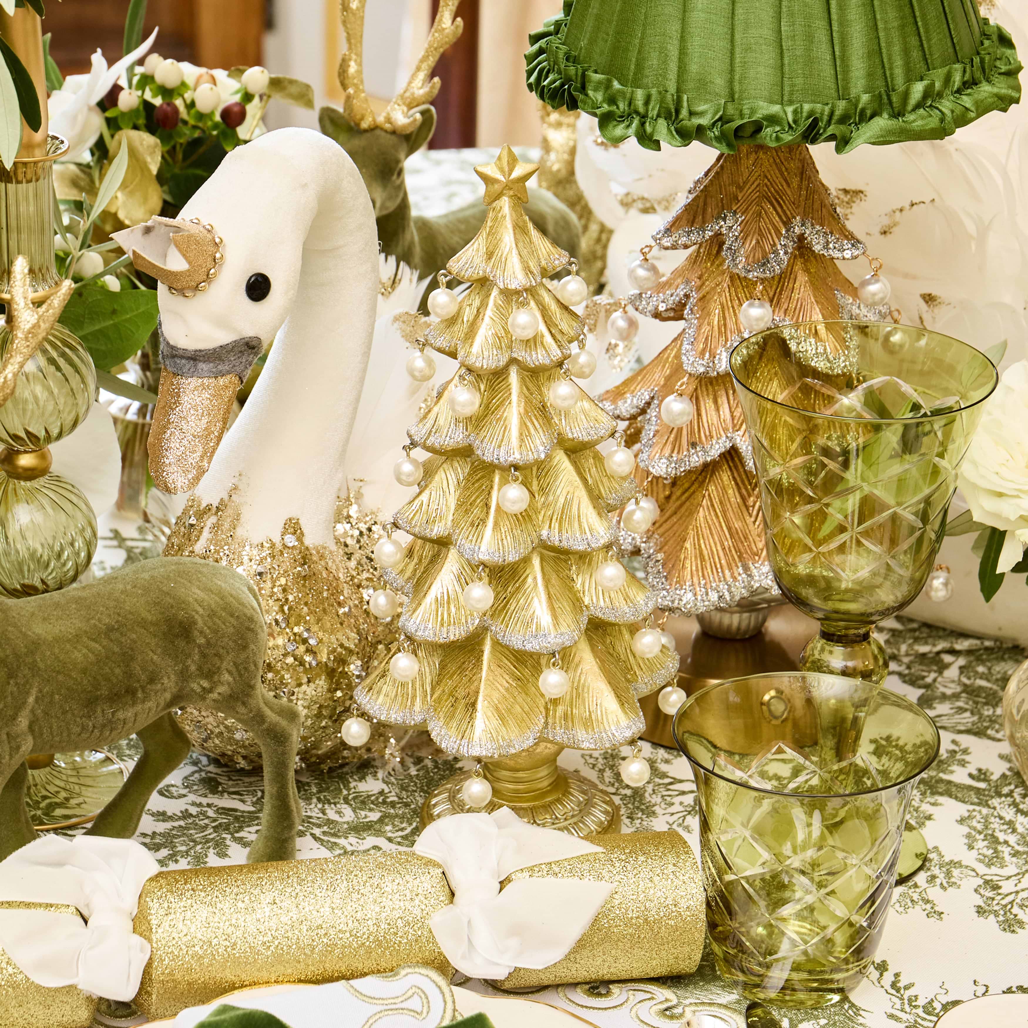 Gold & Pearl Tree (Pair) - 30cm