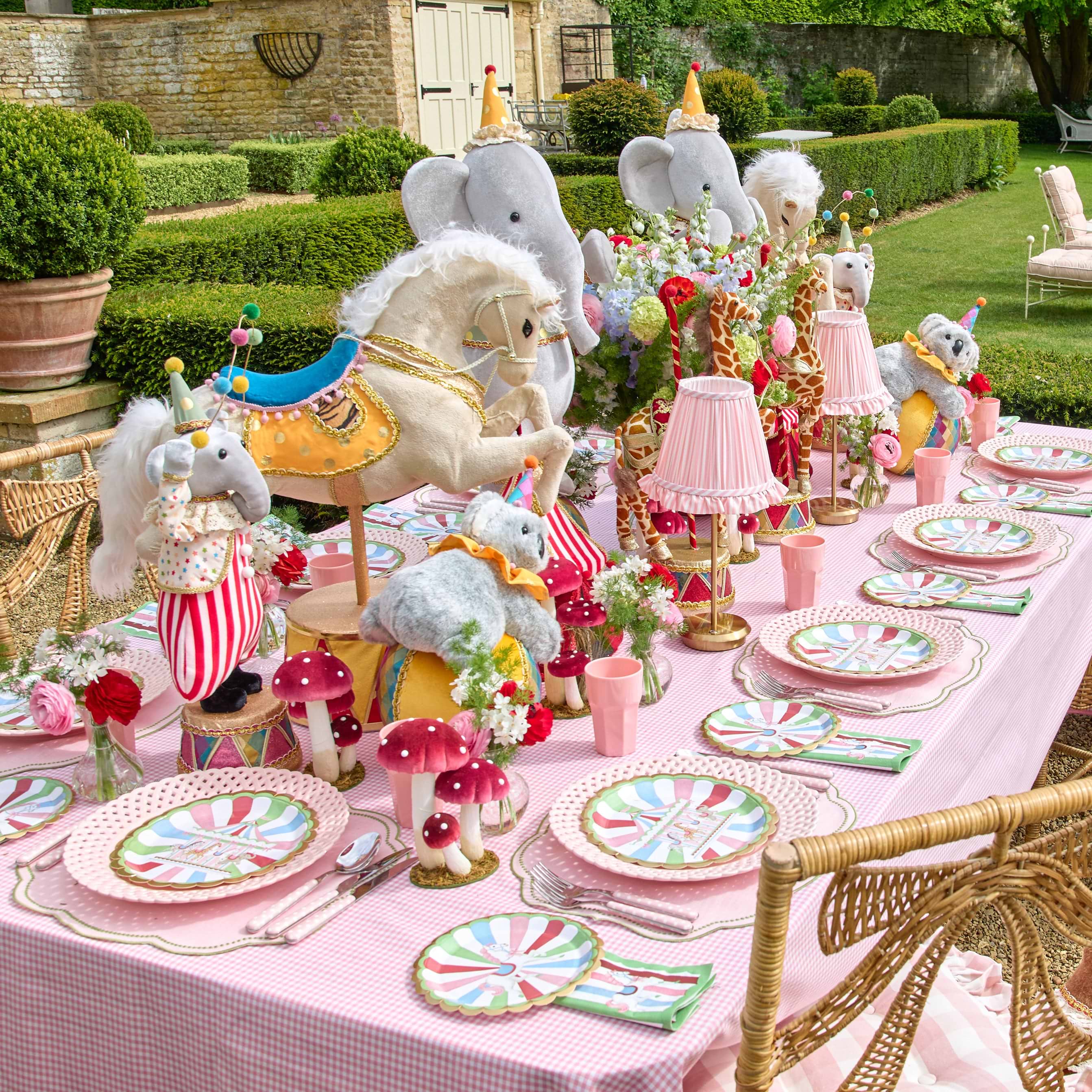 Pink Gingham Tablecloth