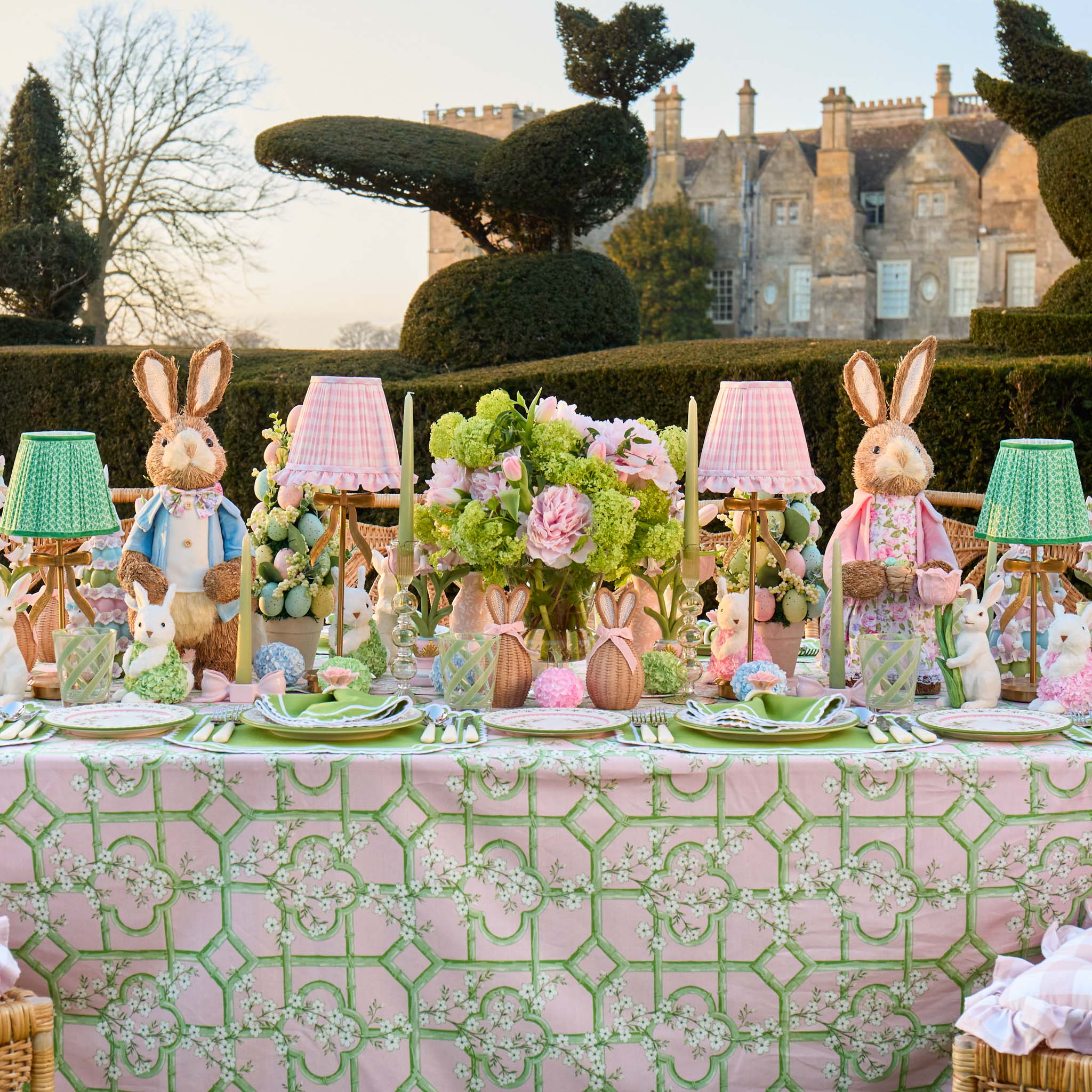 Bunny with Pink Tulip (Pair)