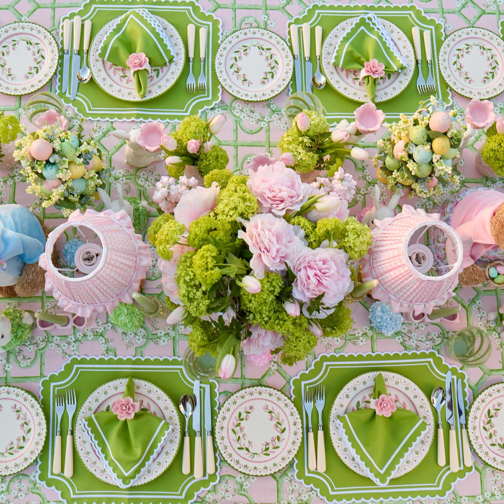 Green & Pink Josephine Garland Starter Plates (Set of 4)