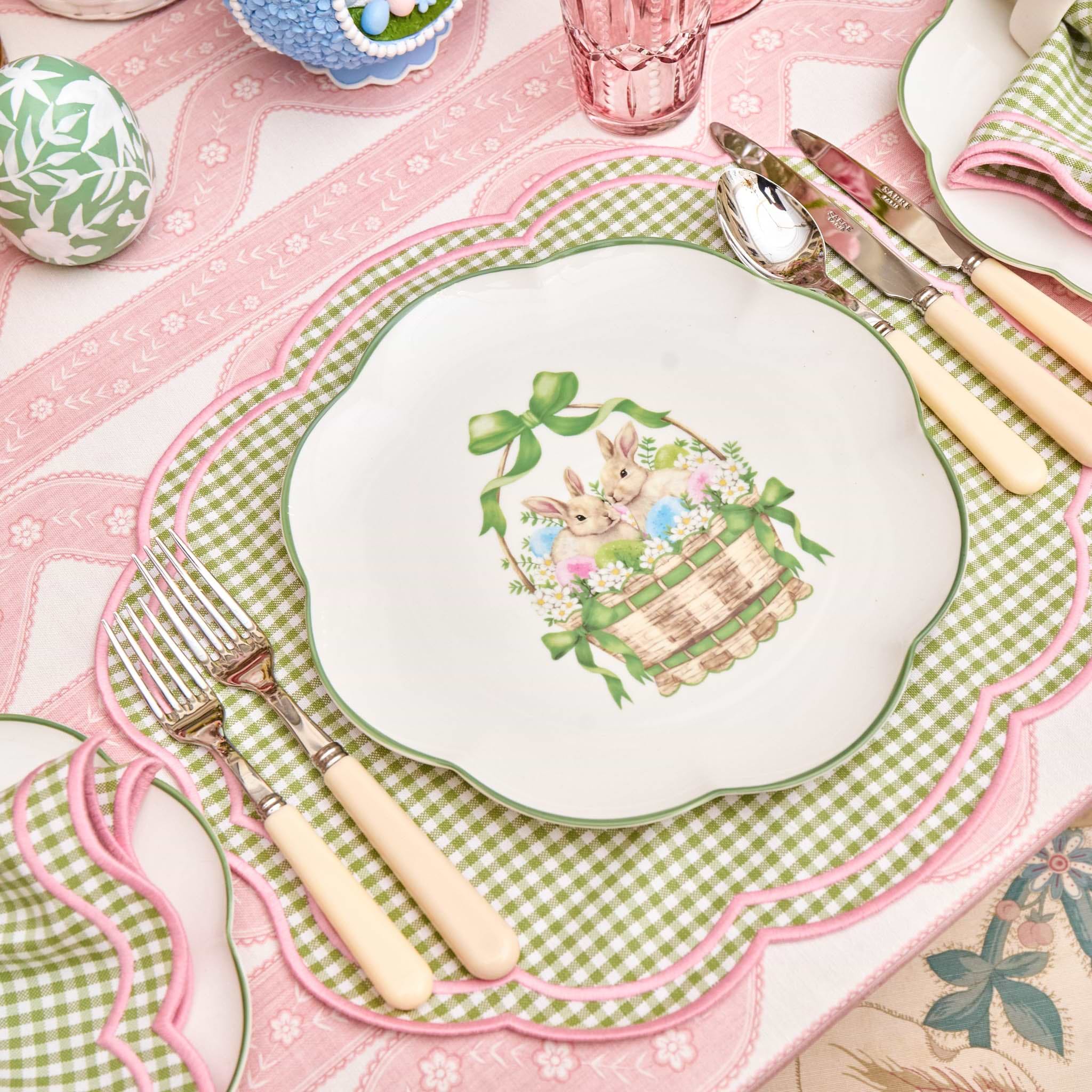 Eloise Green & Pink Gingham Placemats & Napkins (Set of 4)