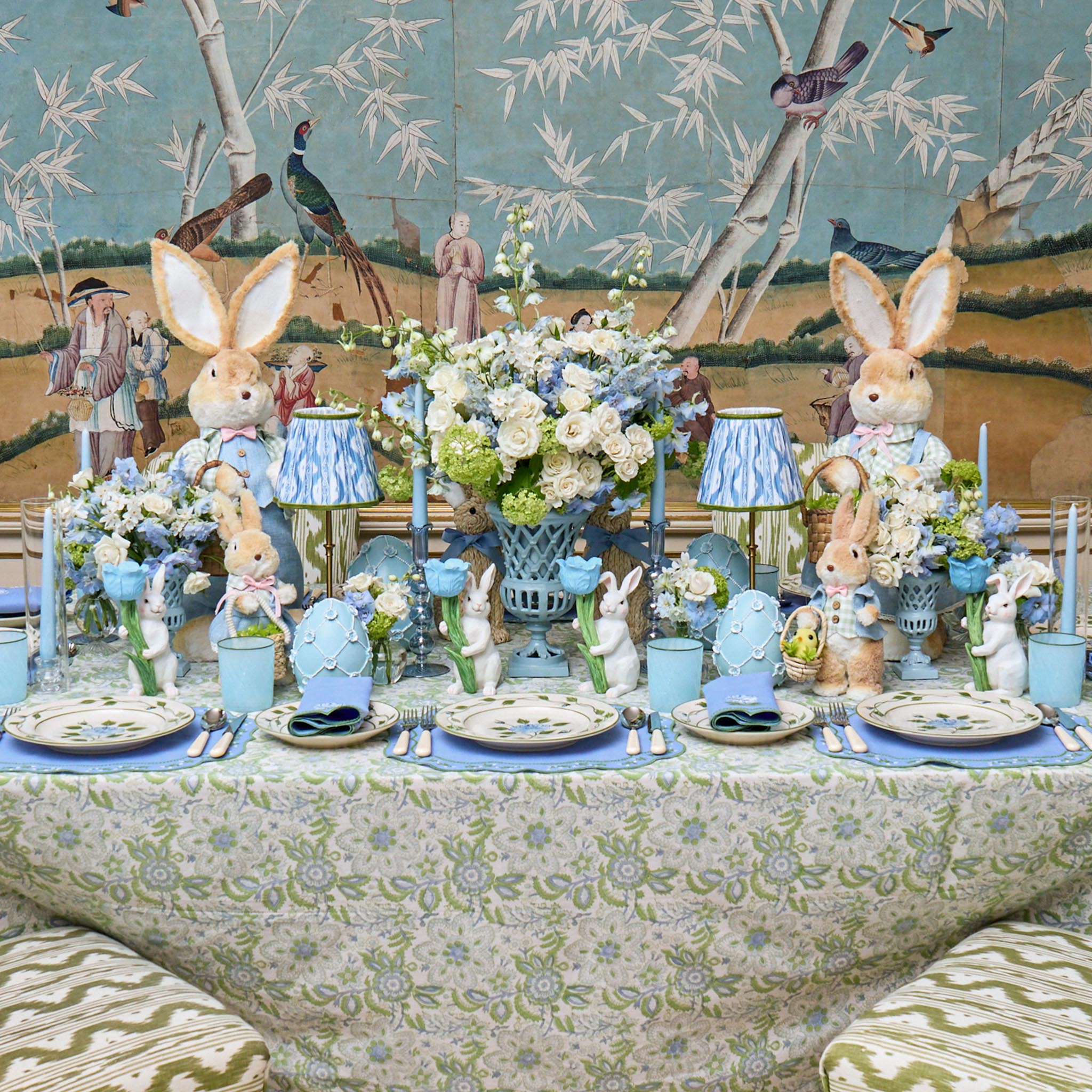 Blue Eden Candle Holders (Pair)