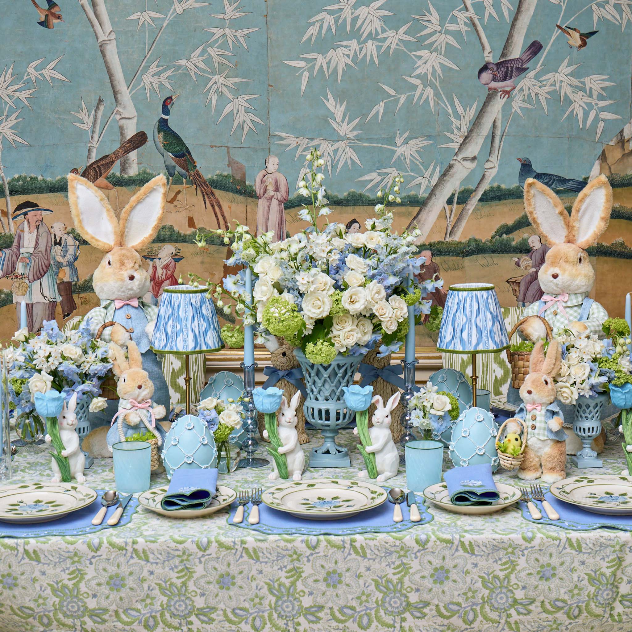Bunny with Blue Tulip (Pair)