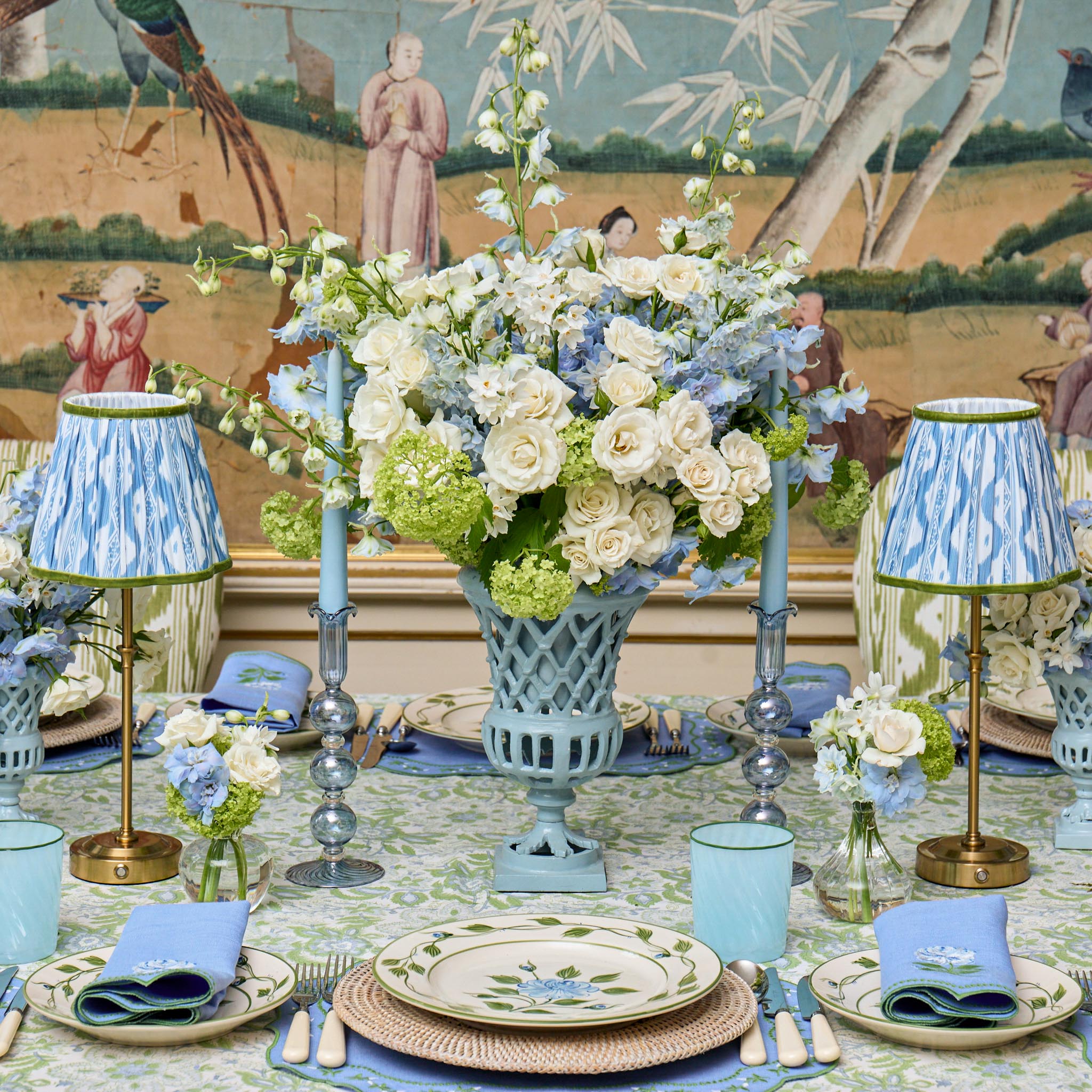 Blue Eden Candle Holders (Pair)