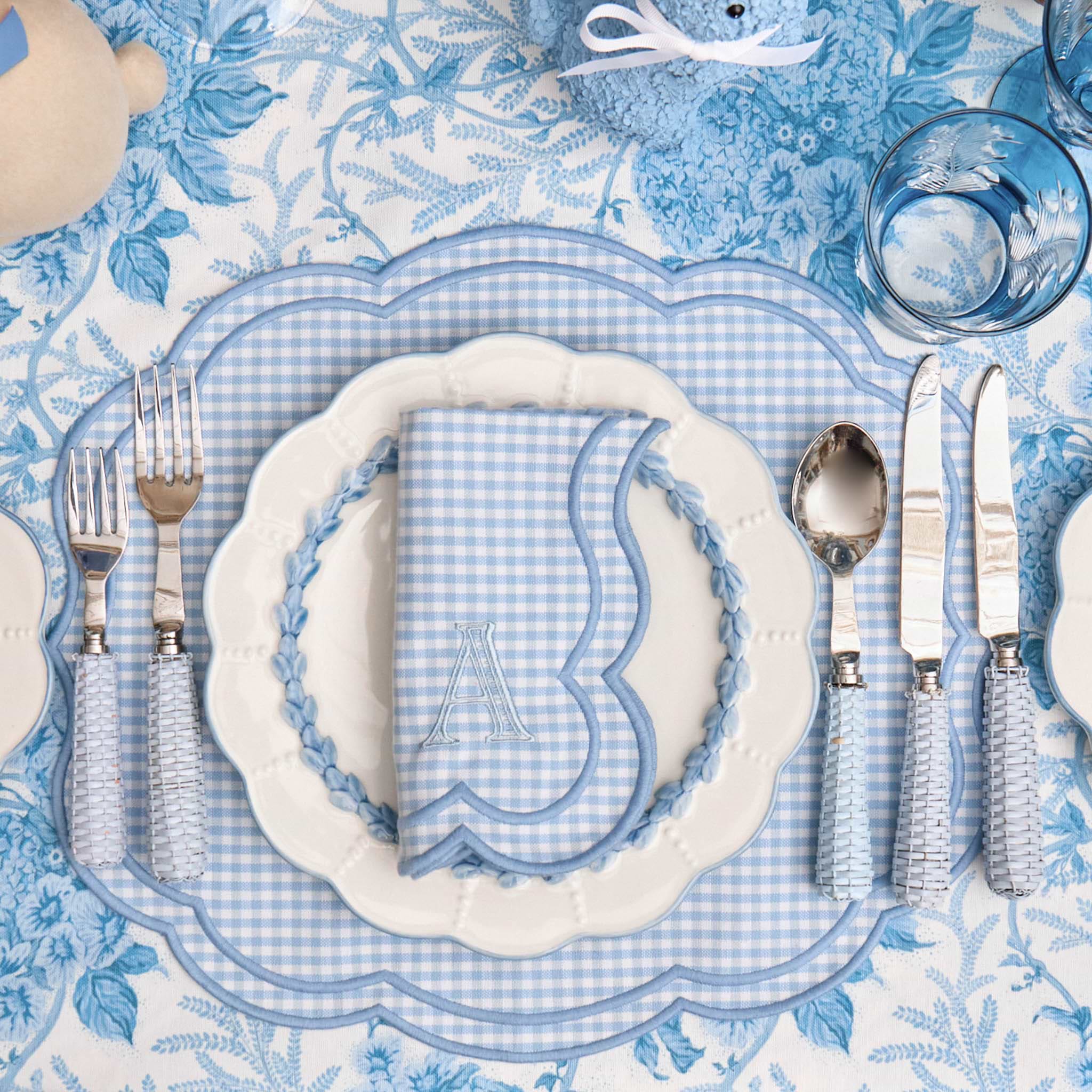 Eloise Blue Gingham Placemats (Set of 4)