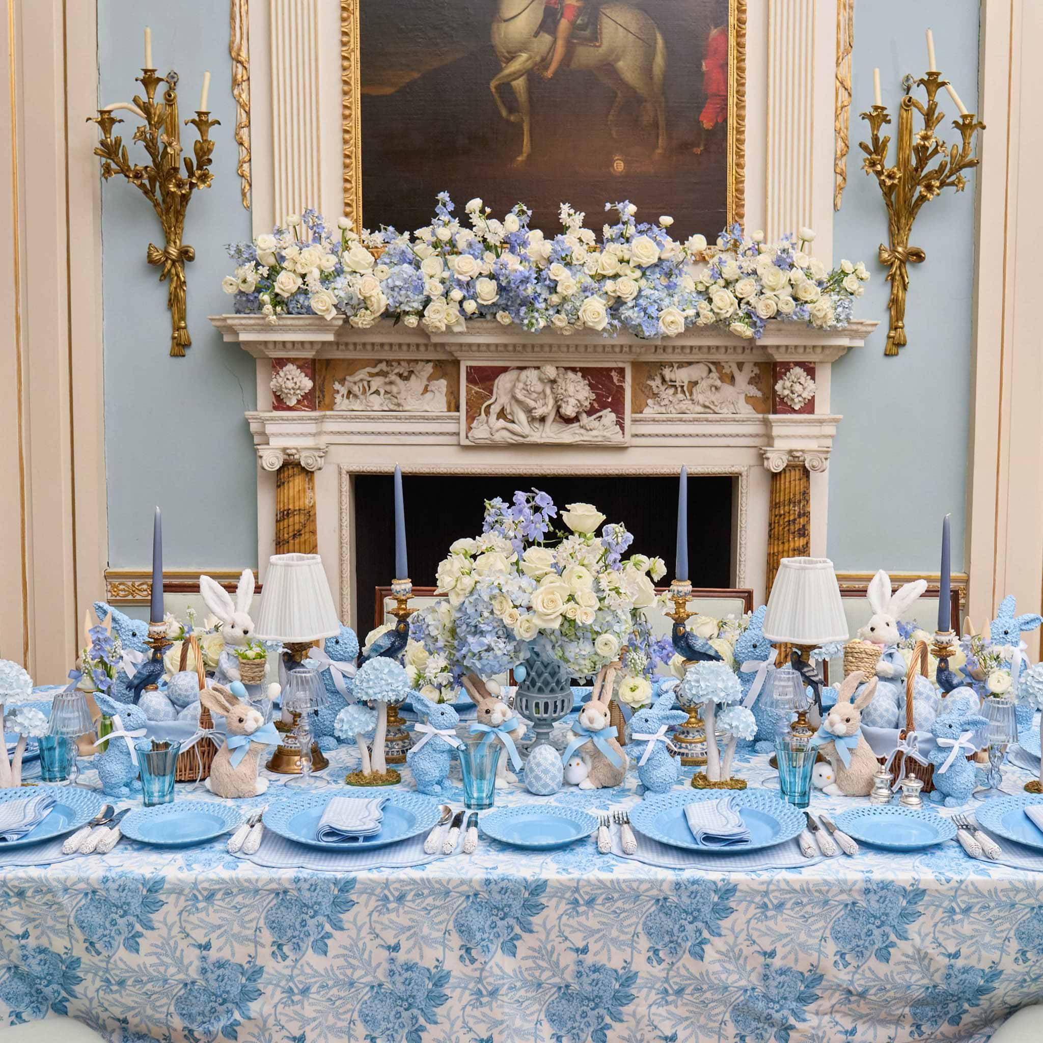Blue Lady Isabella's Garden Tablecloth