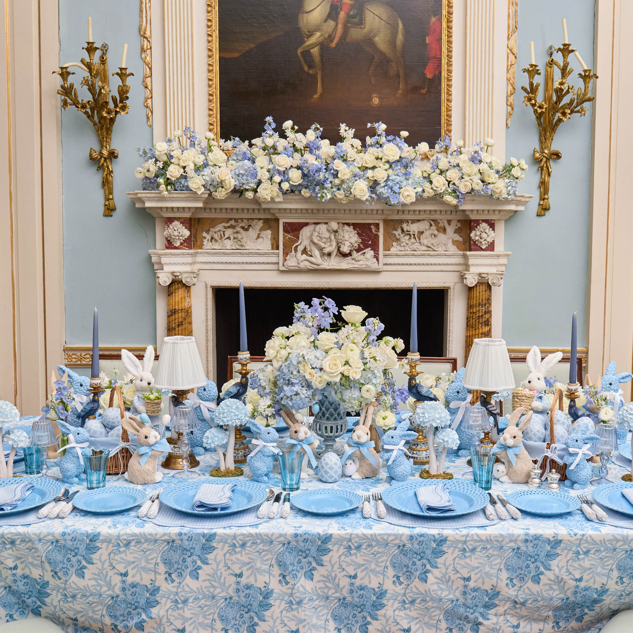 Blue Lady Isabella's Garden Tablecloth