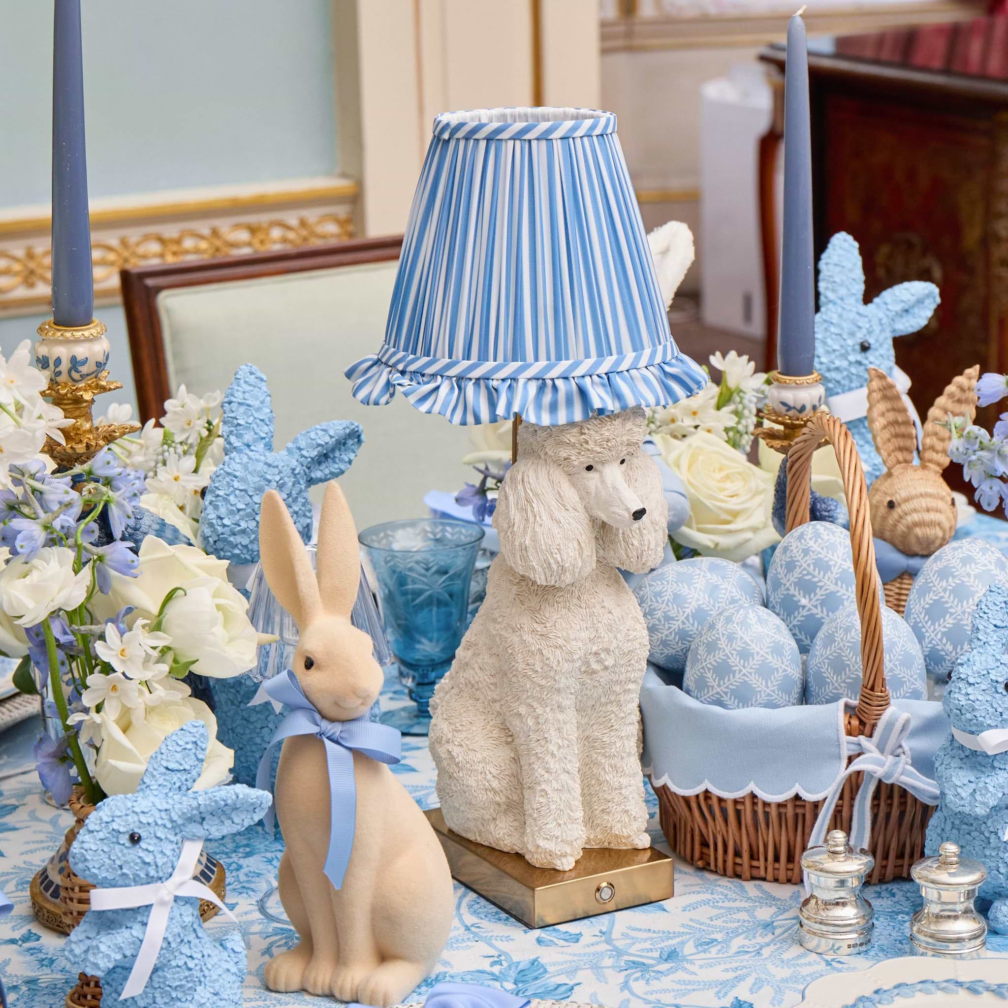 Blue Striped Ruffle Lampshade (18cm)
