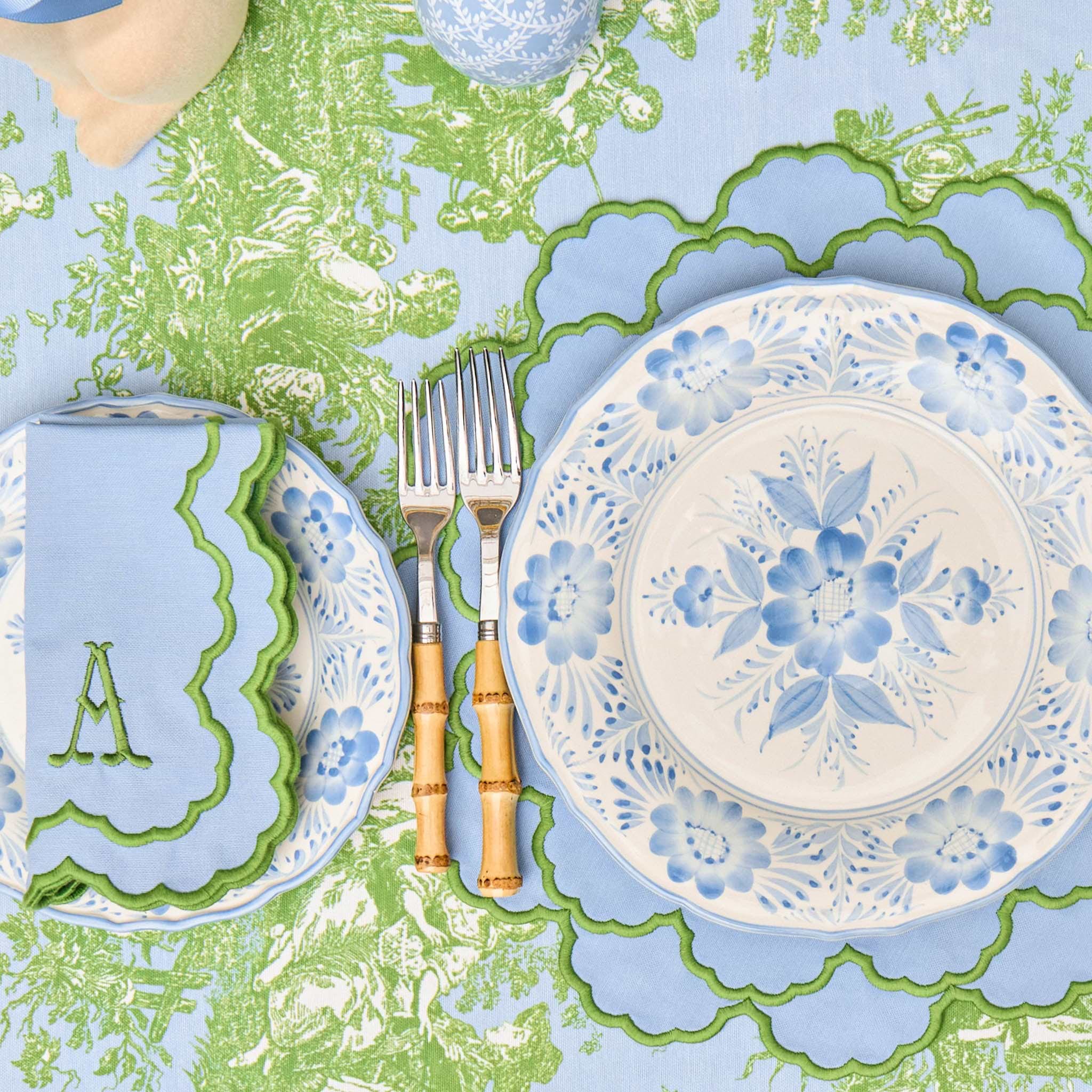 Ottilie Blue Toile Tablecloth
