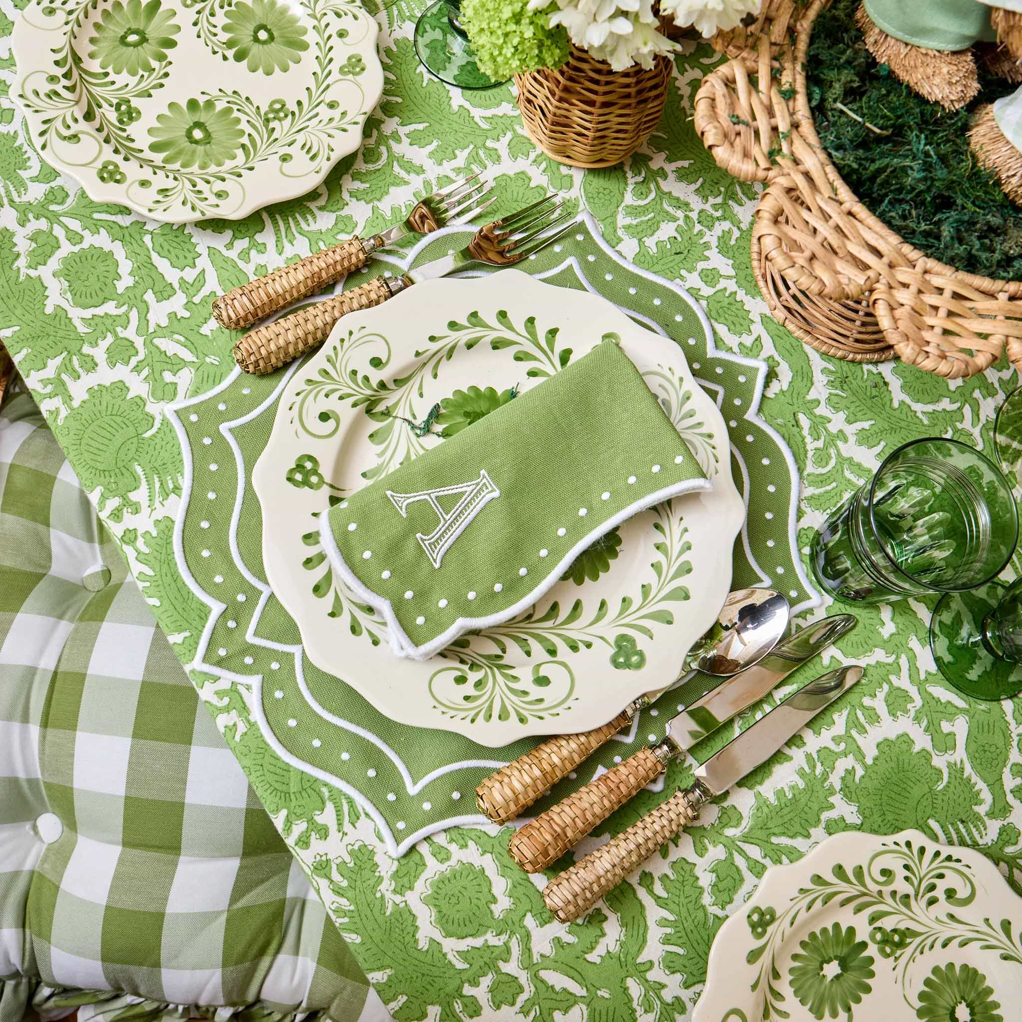 Green Celestria Placemats & Napkins (Set of 4)