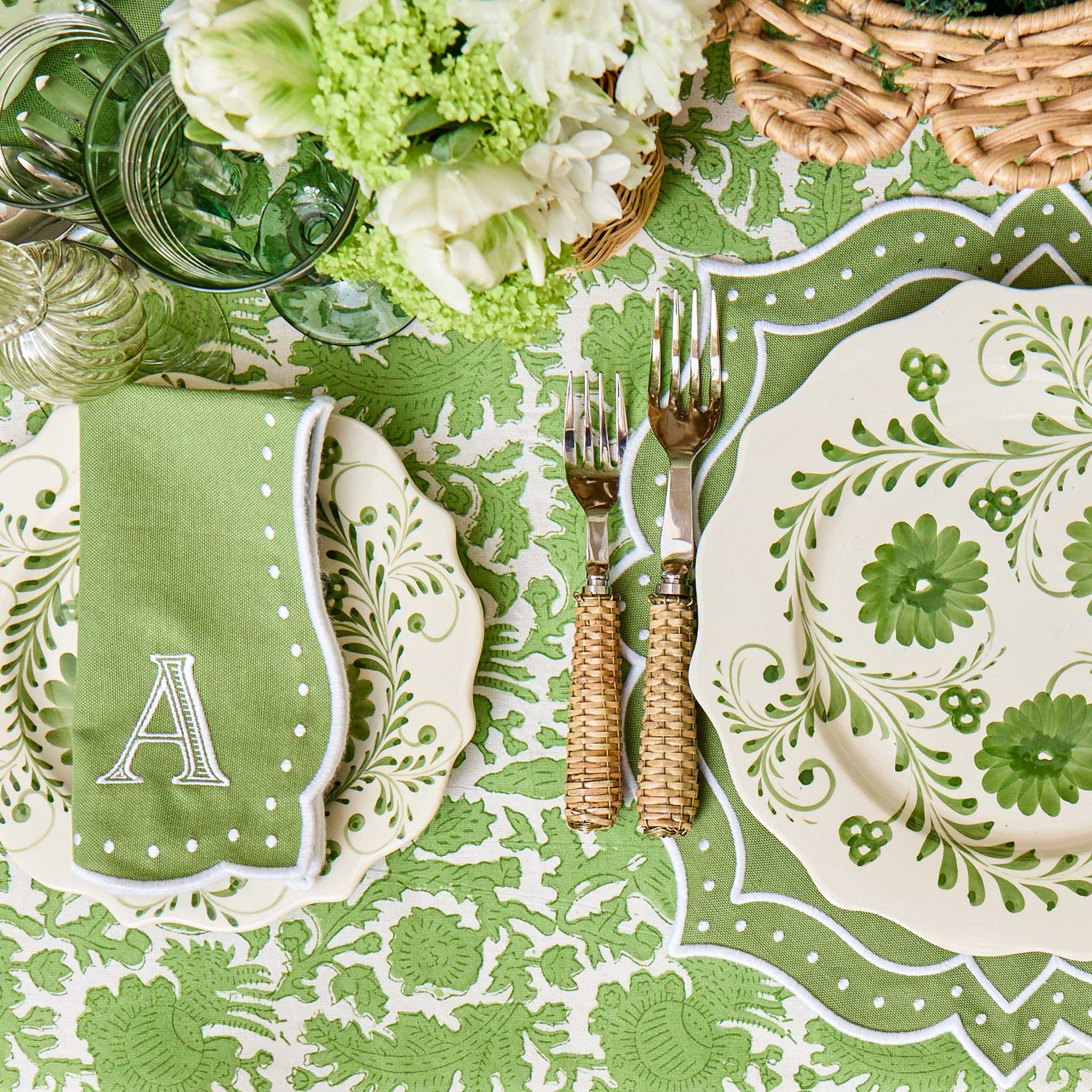 Green Celestria Placemats & Napkins (Set of 4)