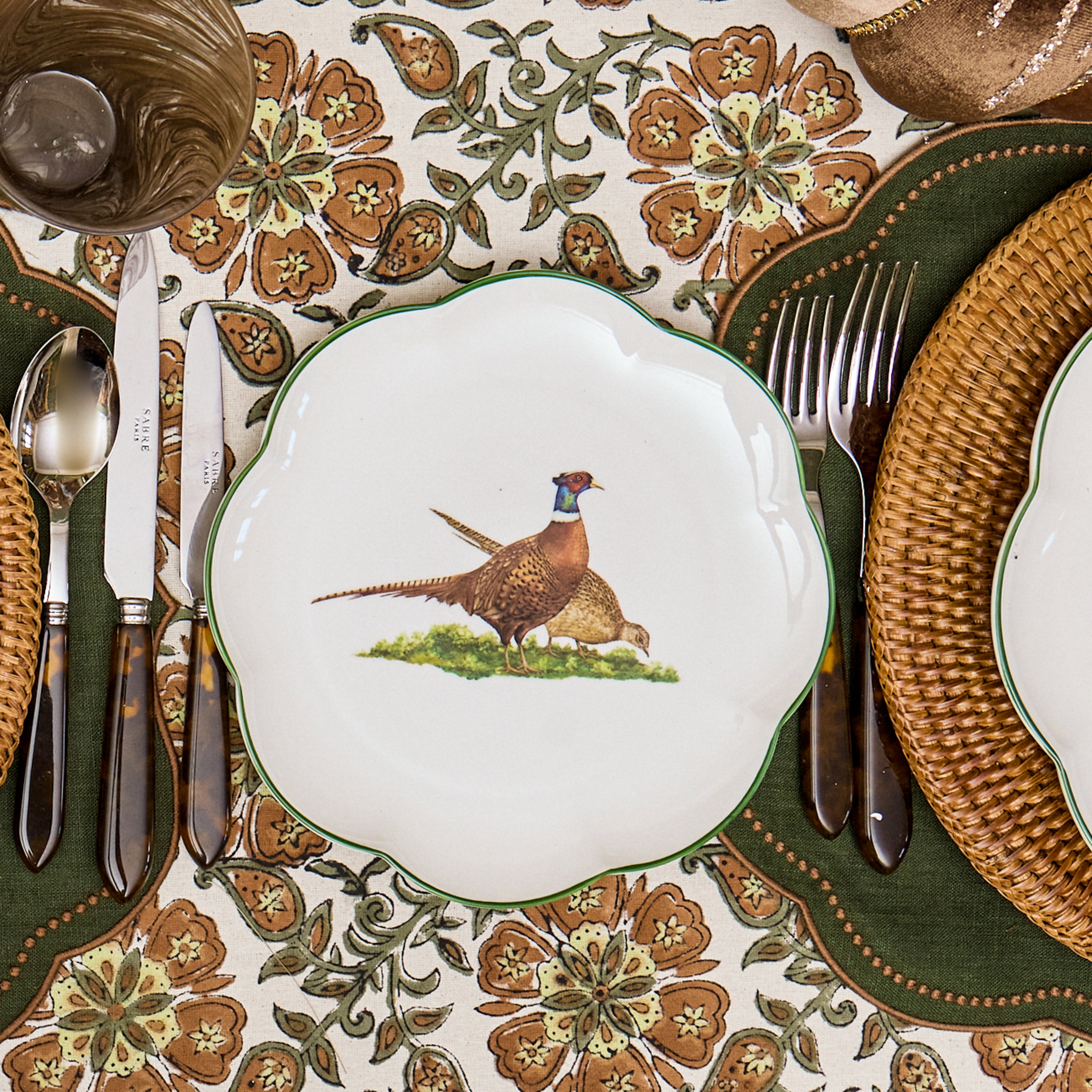 Scalloped Pheasant Starter Plates (Set of 4)