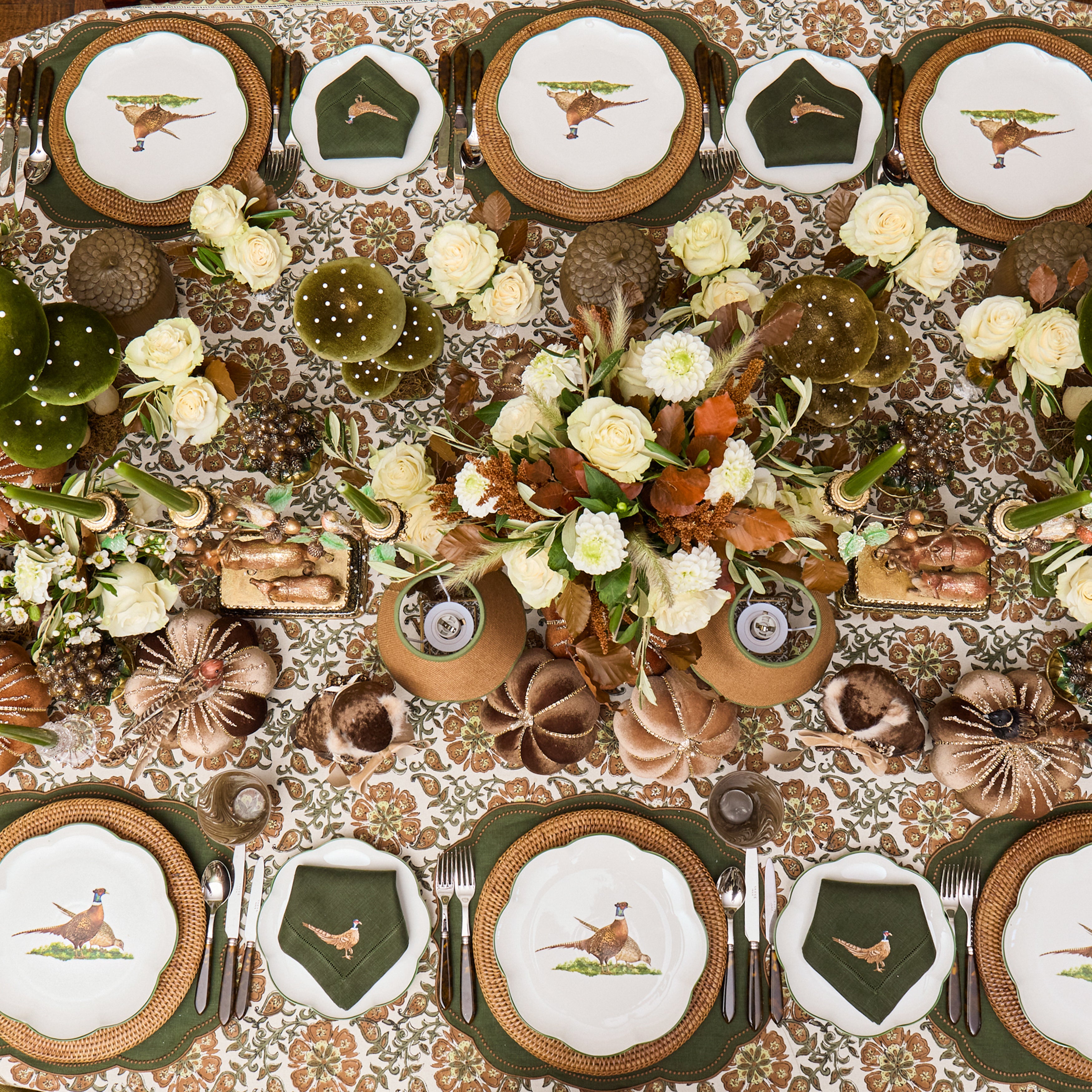 Green & Brown Ava Tablecloth