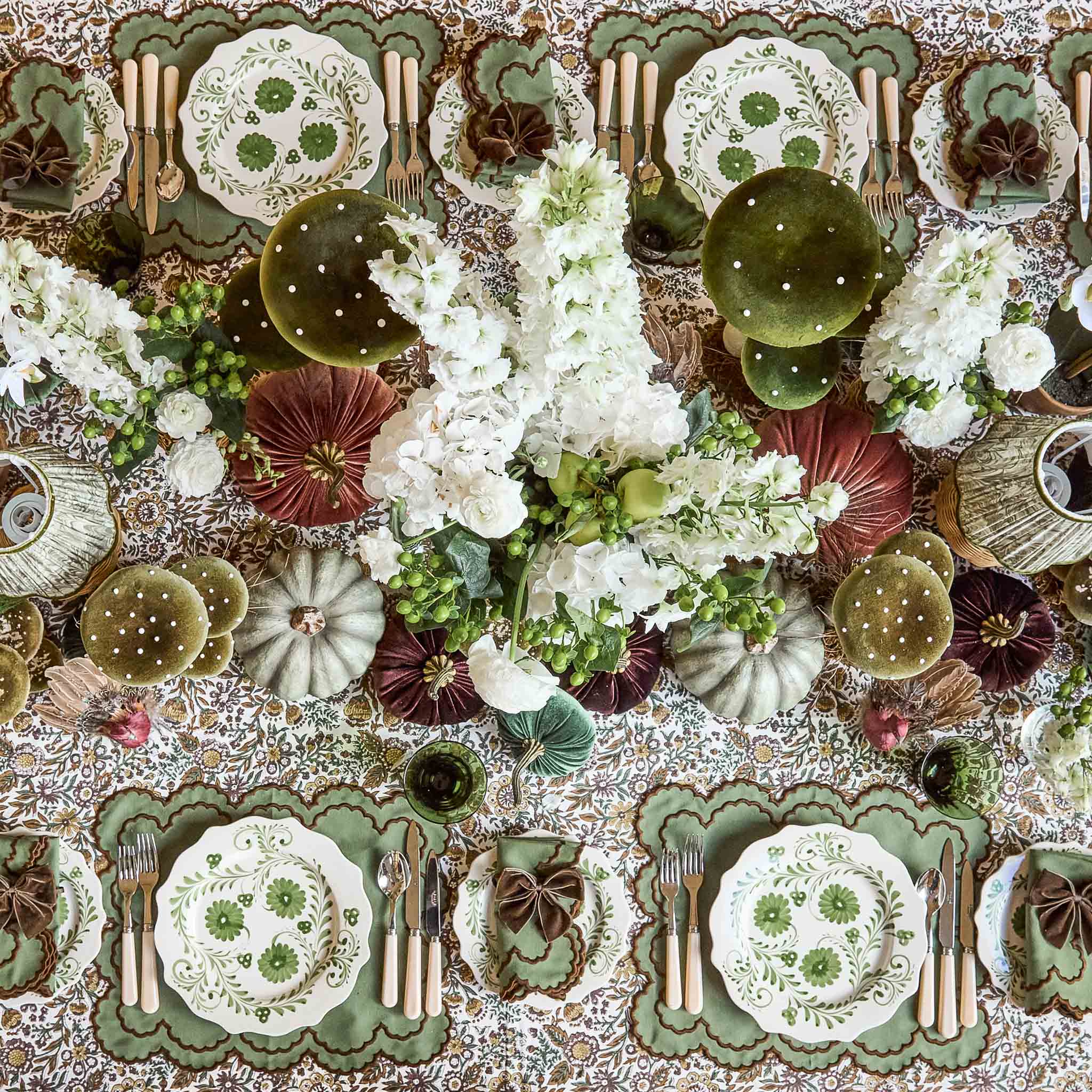 Olive & Chocolate Matilda Tablecloth