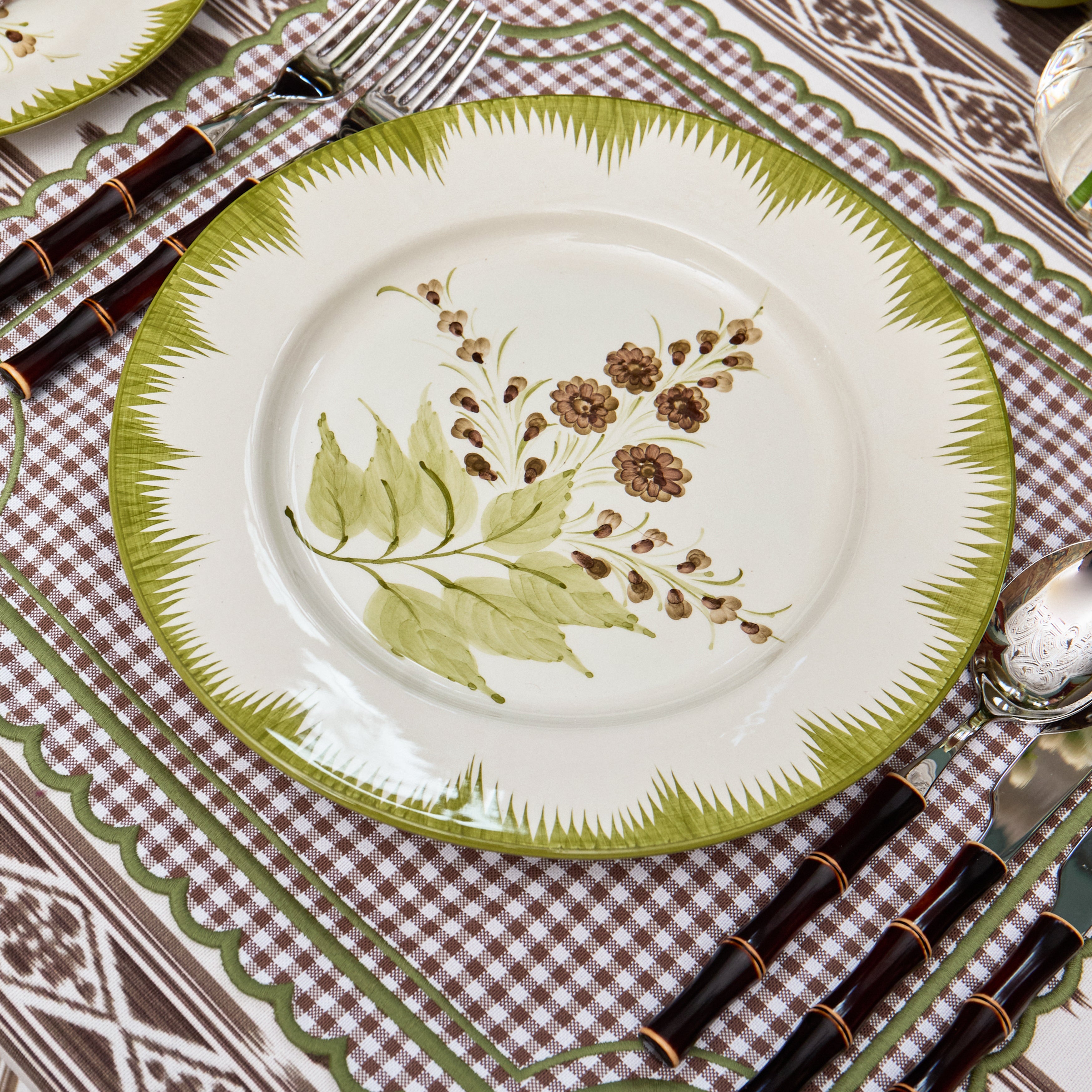 Olive & Chocolate Araminta Dinner Plates (Set of 4)
