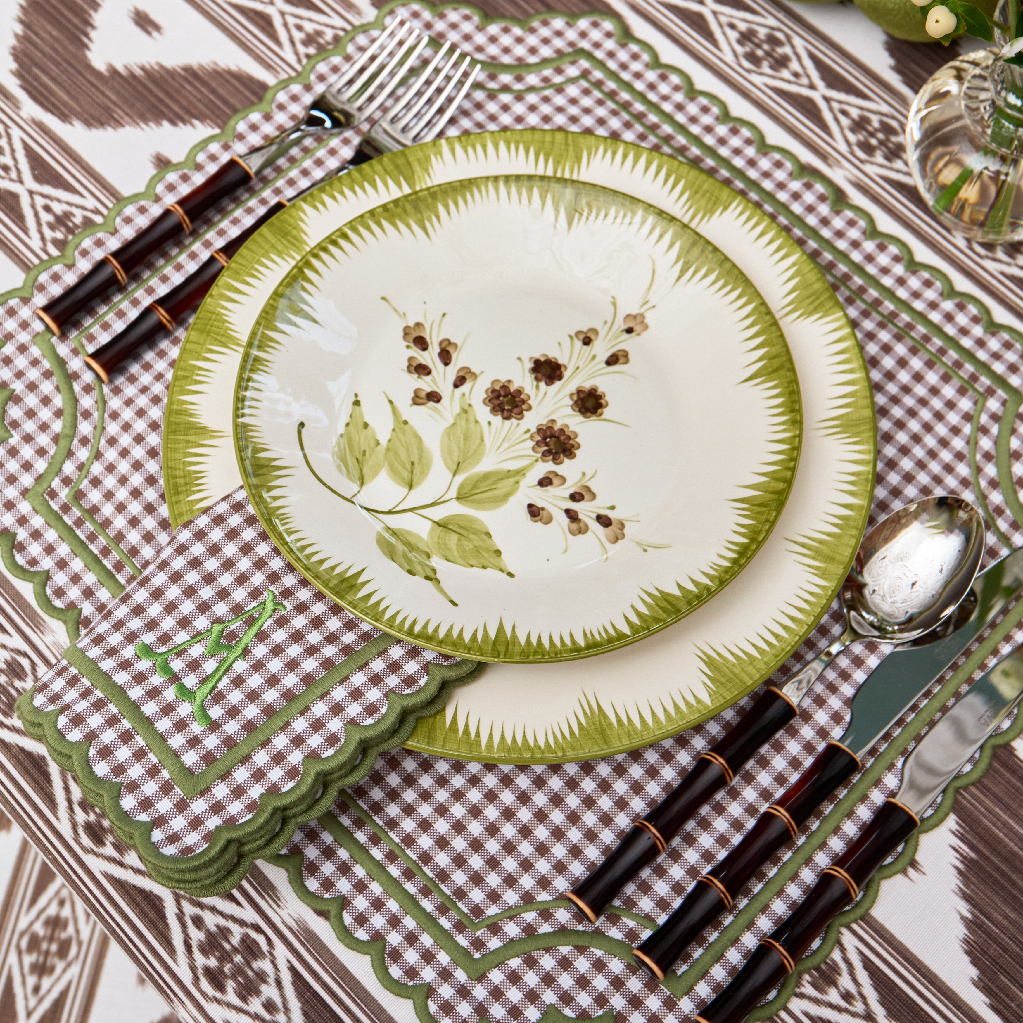 Olive & Chocolate Araminta Starter Plates (Set of 4)
