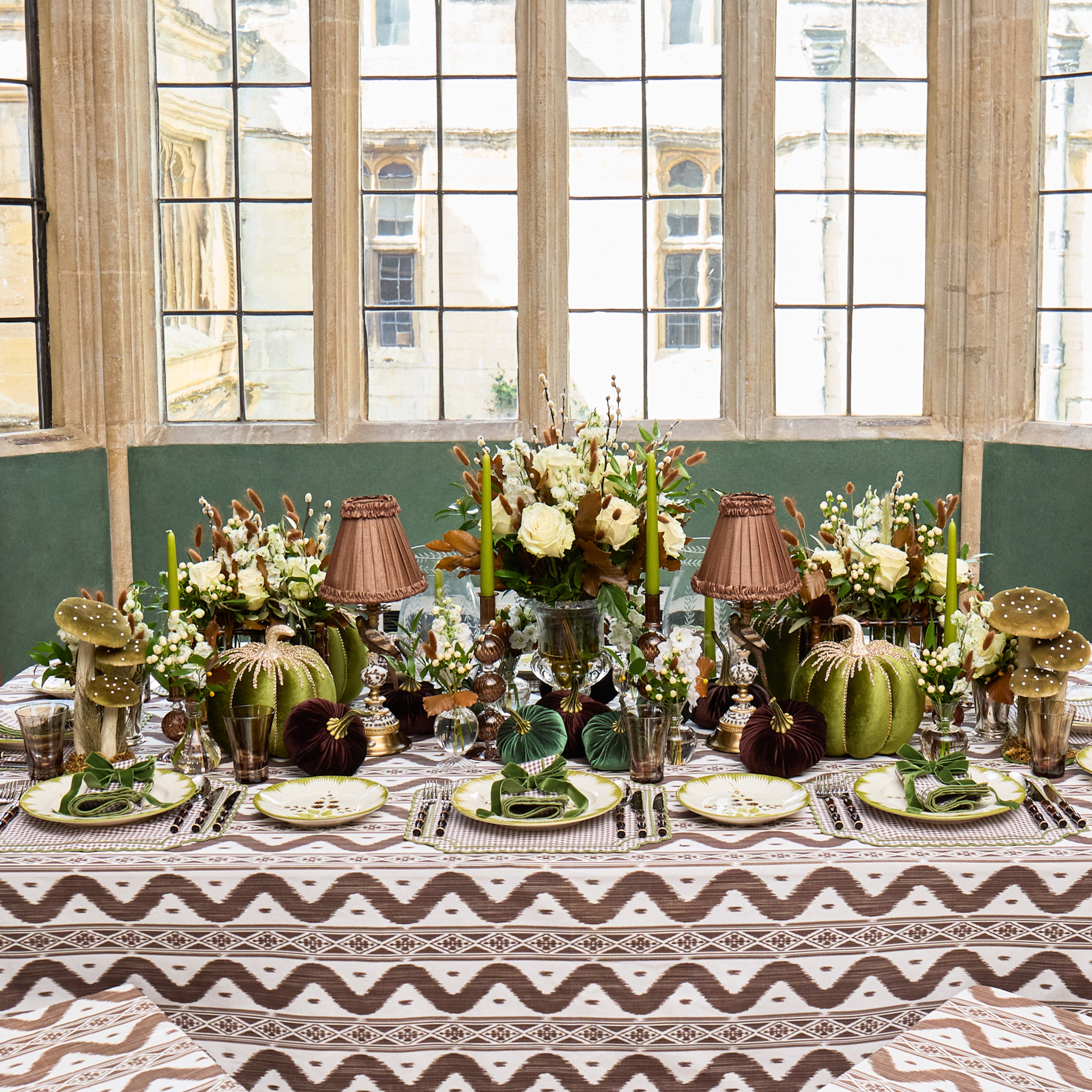 Chocolate & Green Louisa Gingham Placemats (Set of 4)