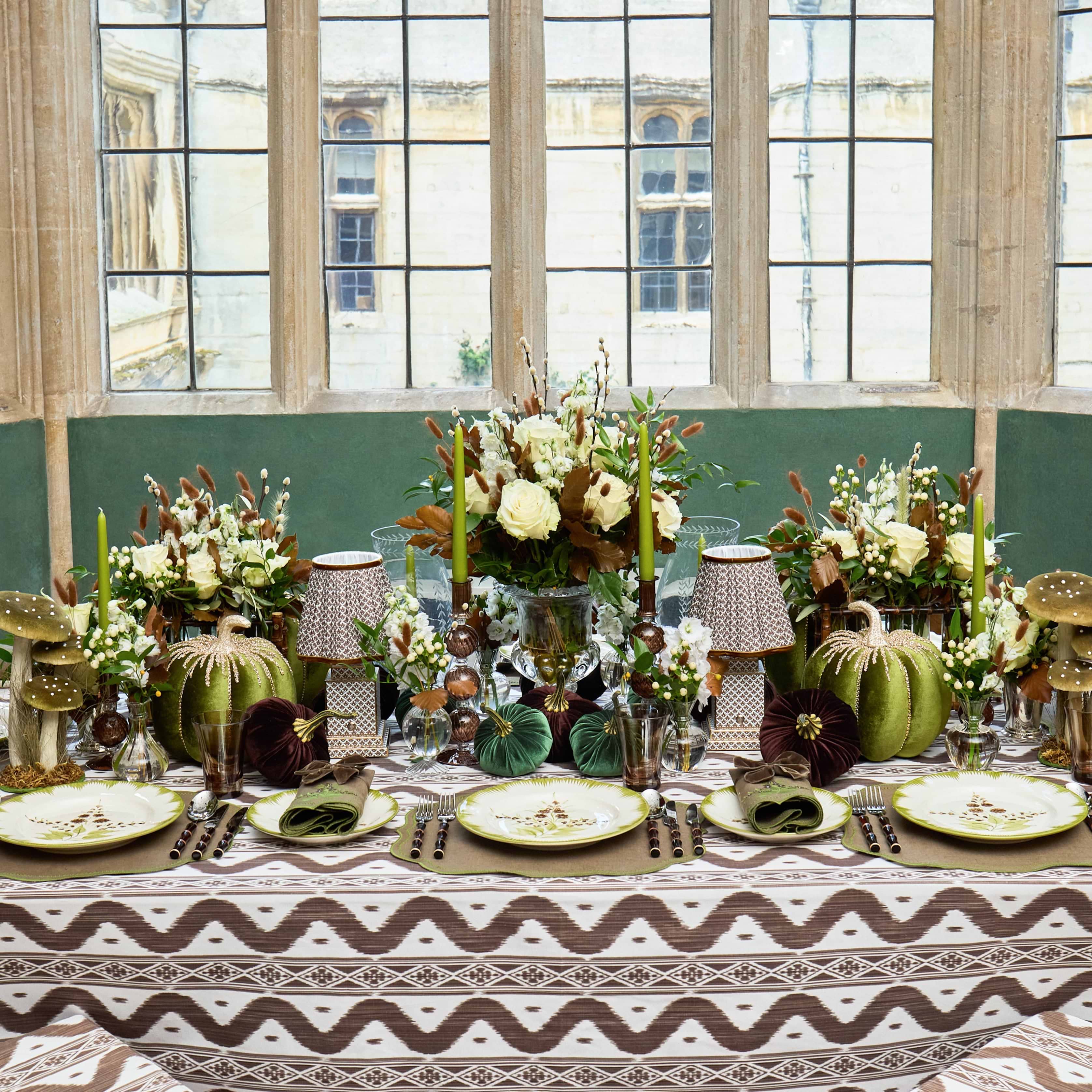 Chocolate Ikat Tablecloth