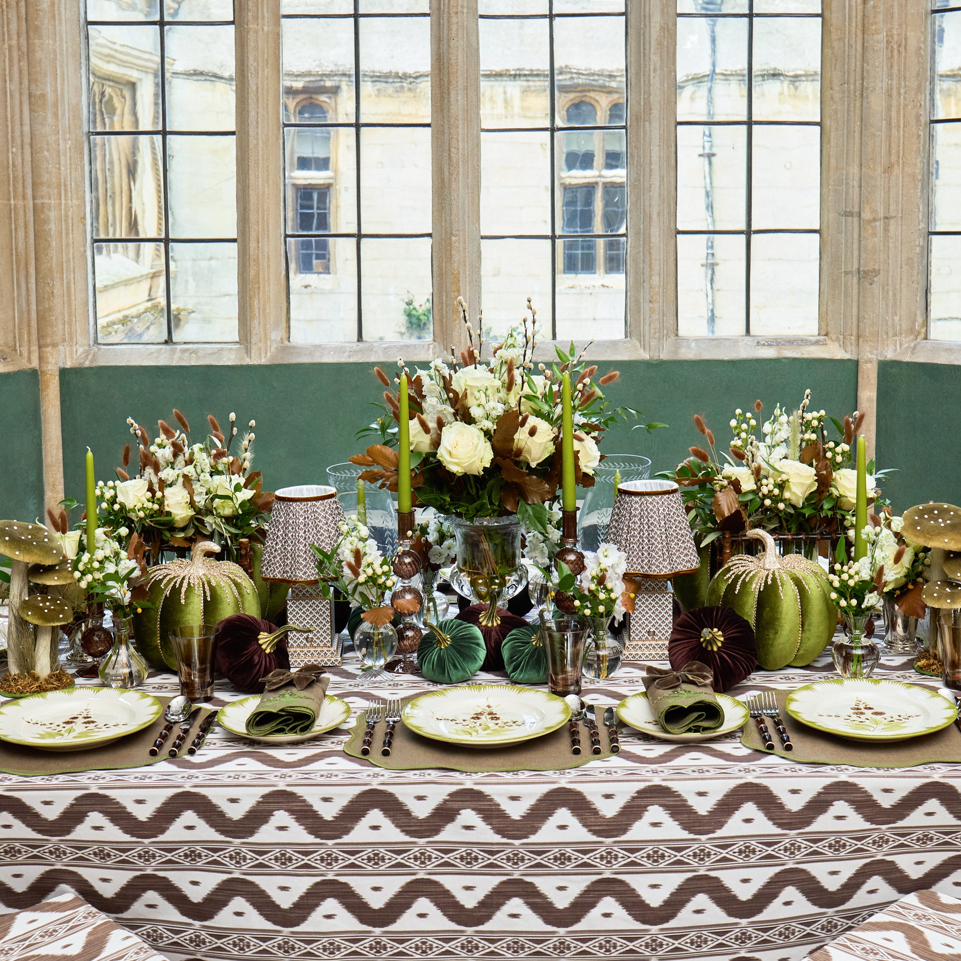 Chocolate Ikat Tablecloth