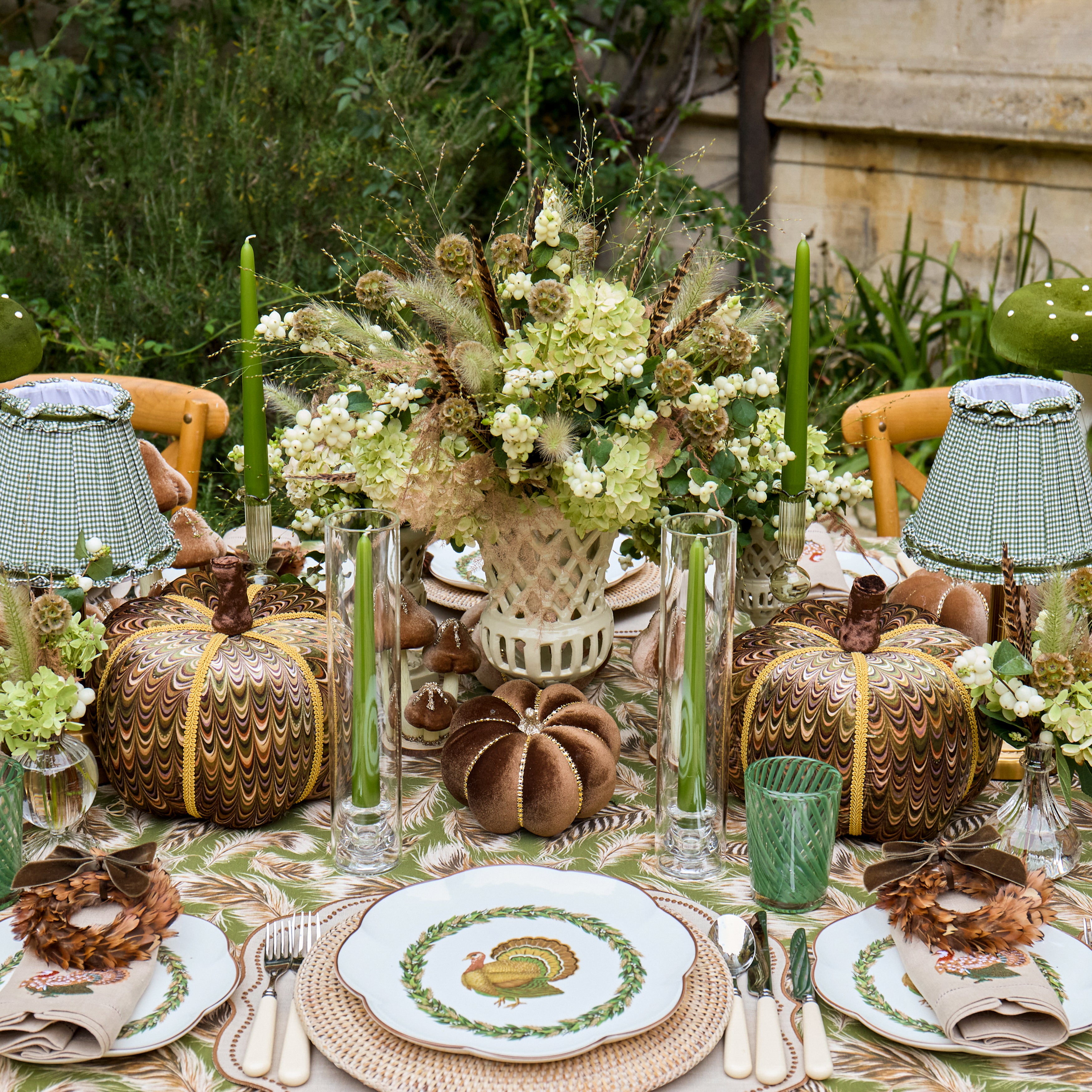 Olive & Brown Turkey Dinner Plate