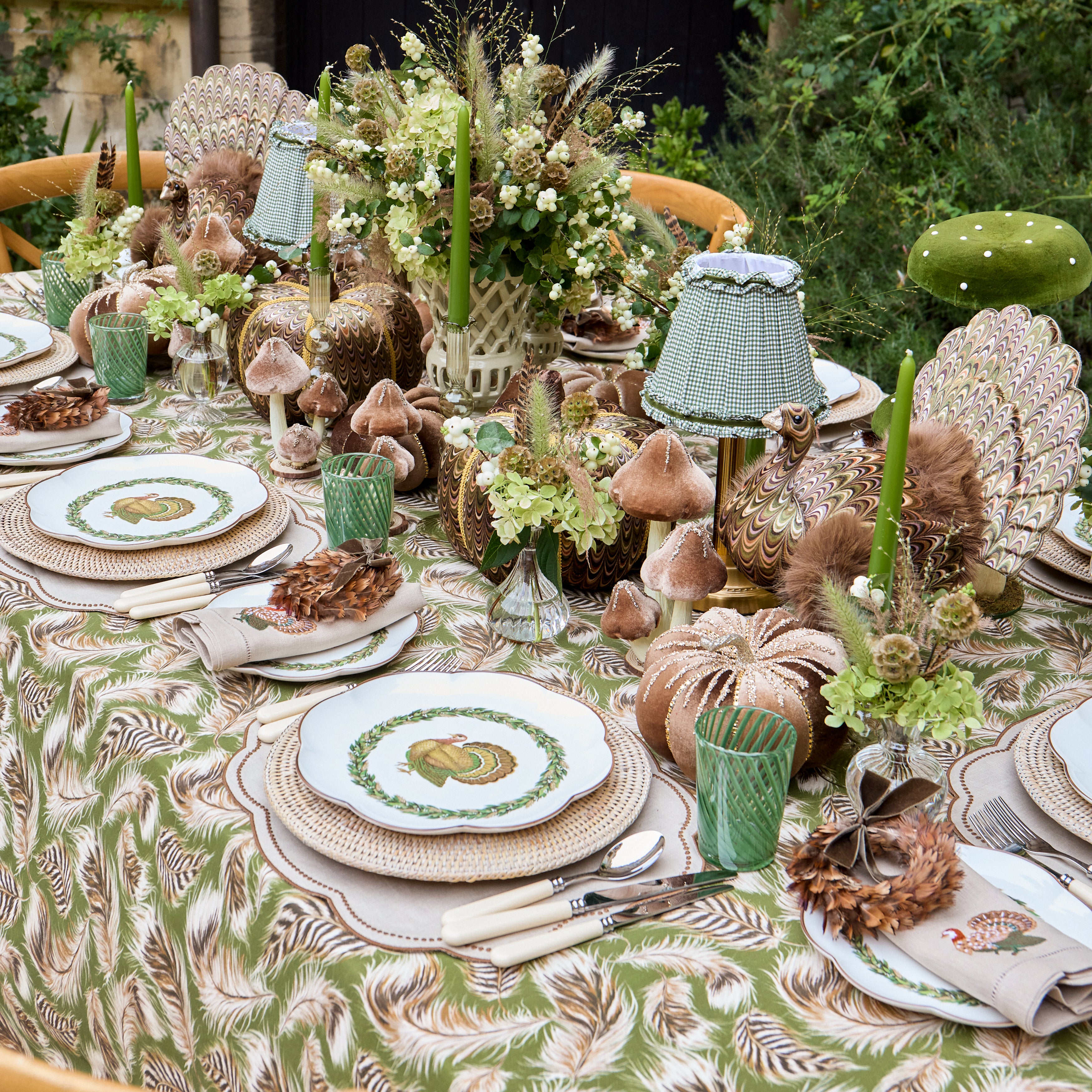 Olive & Brown Turkey Dinner Plate