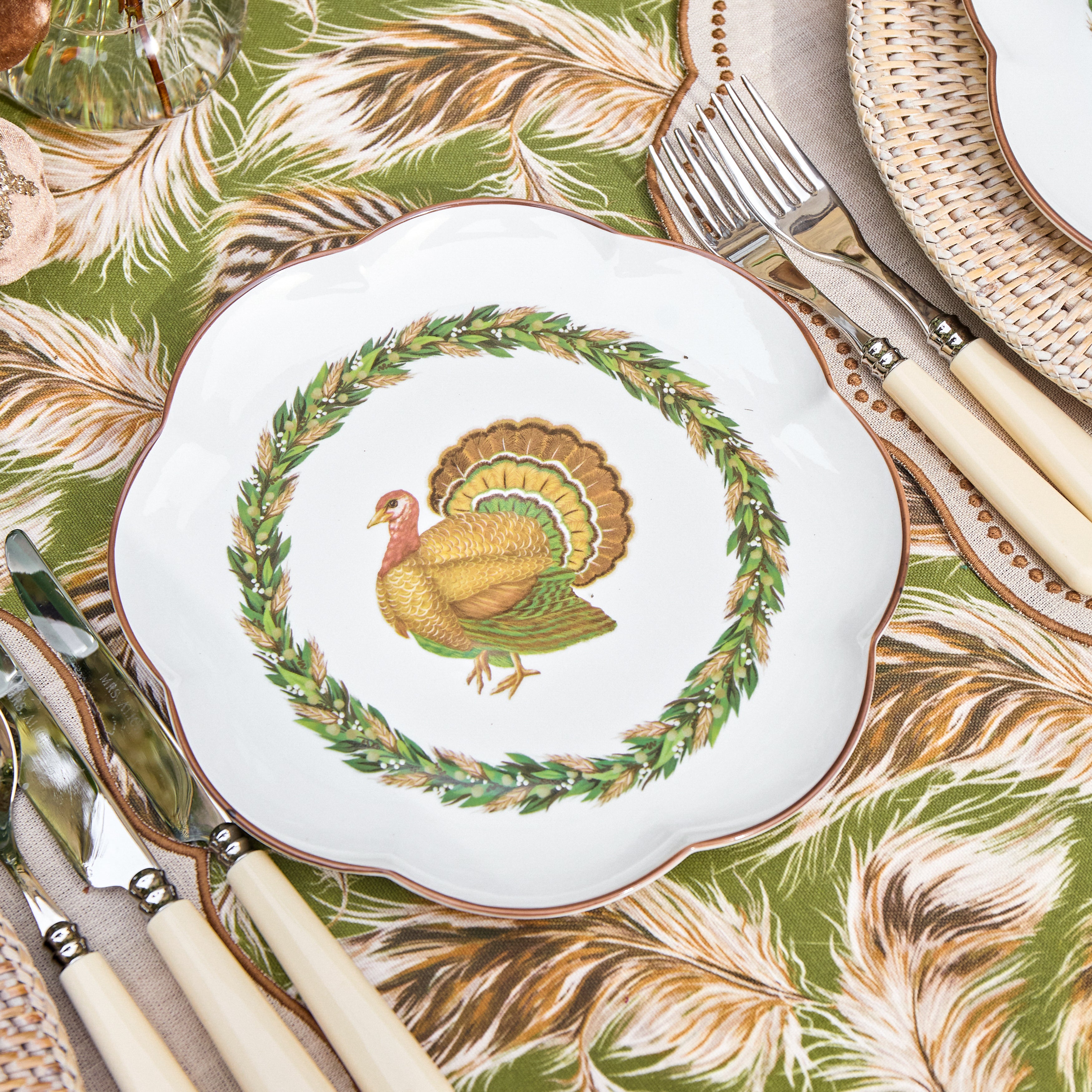 Olive & Brown Turkey Starter Plate