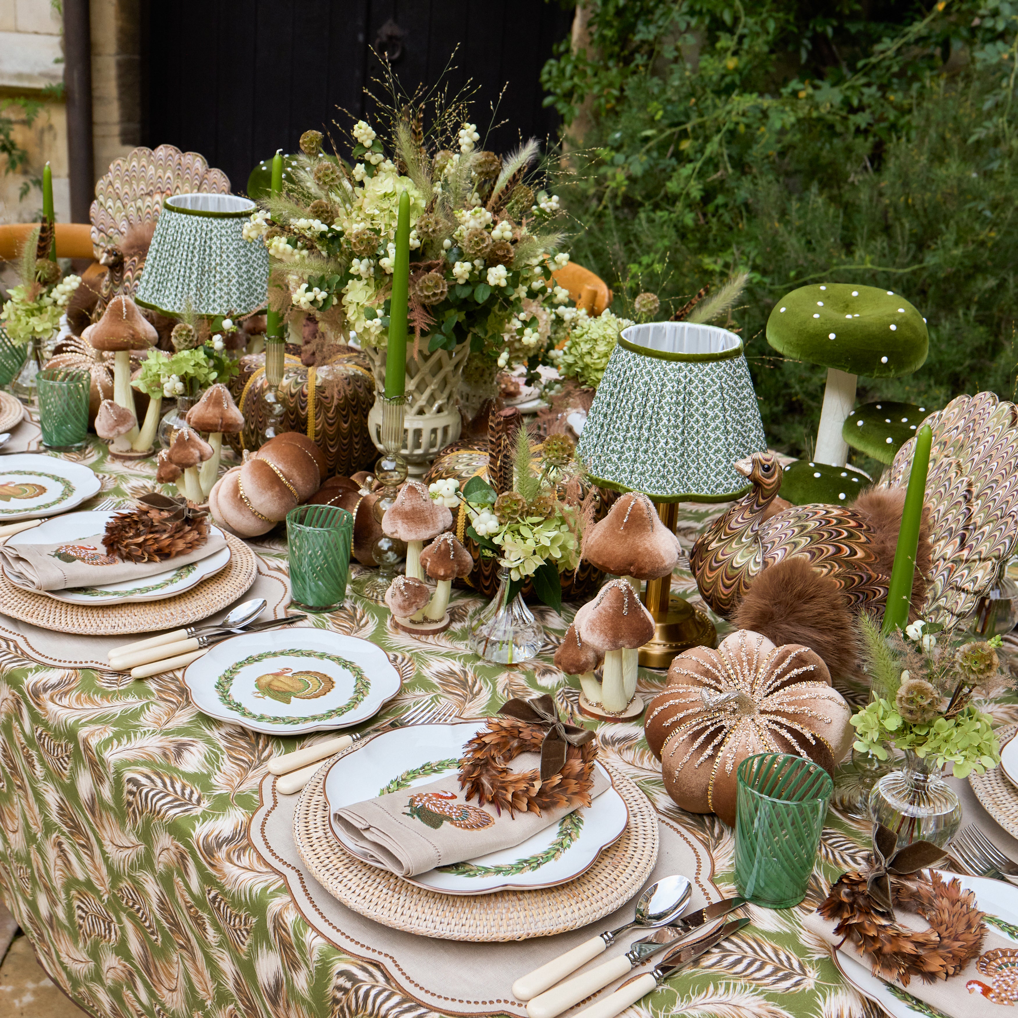 Olive & Brown Turkey Starter Plate