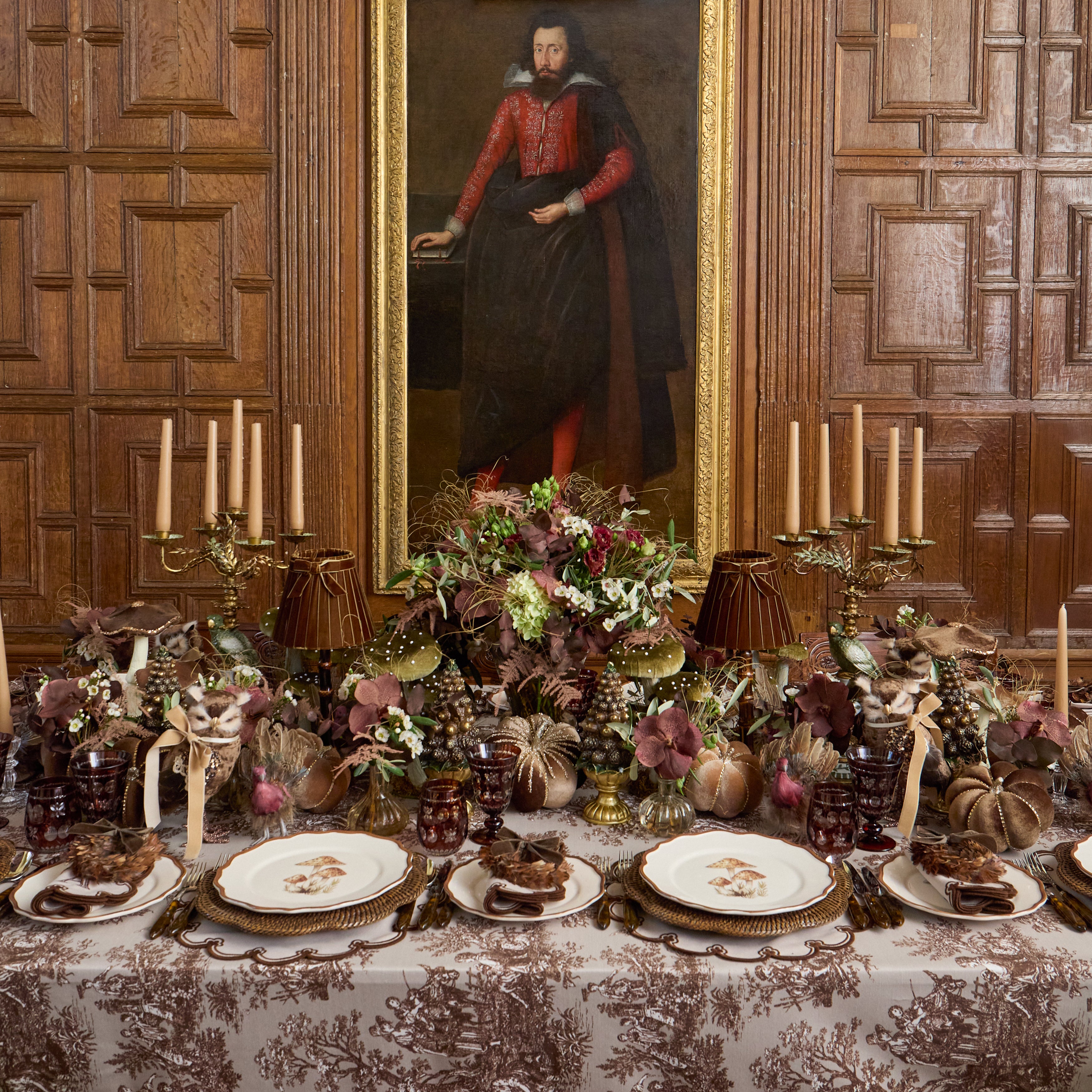 Taupe & Chocolate Delilah Placemats (Set of 4)