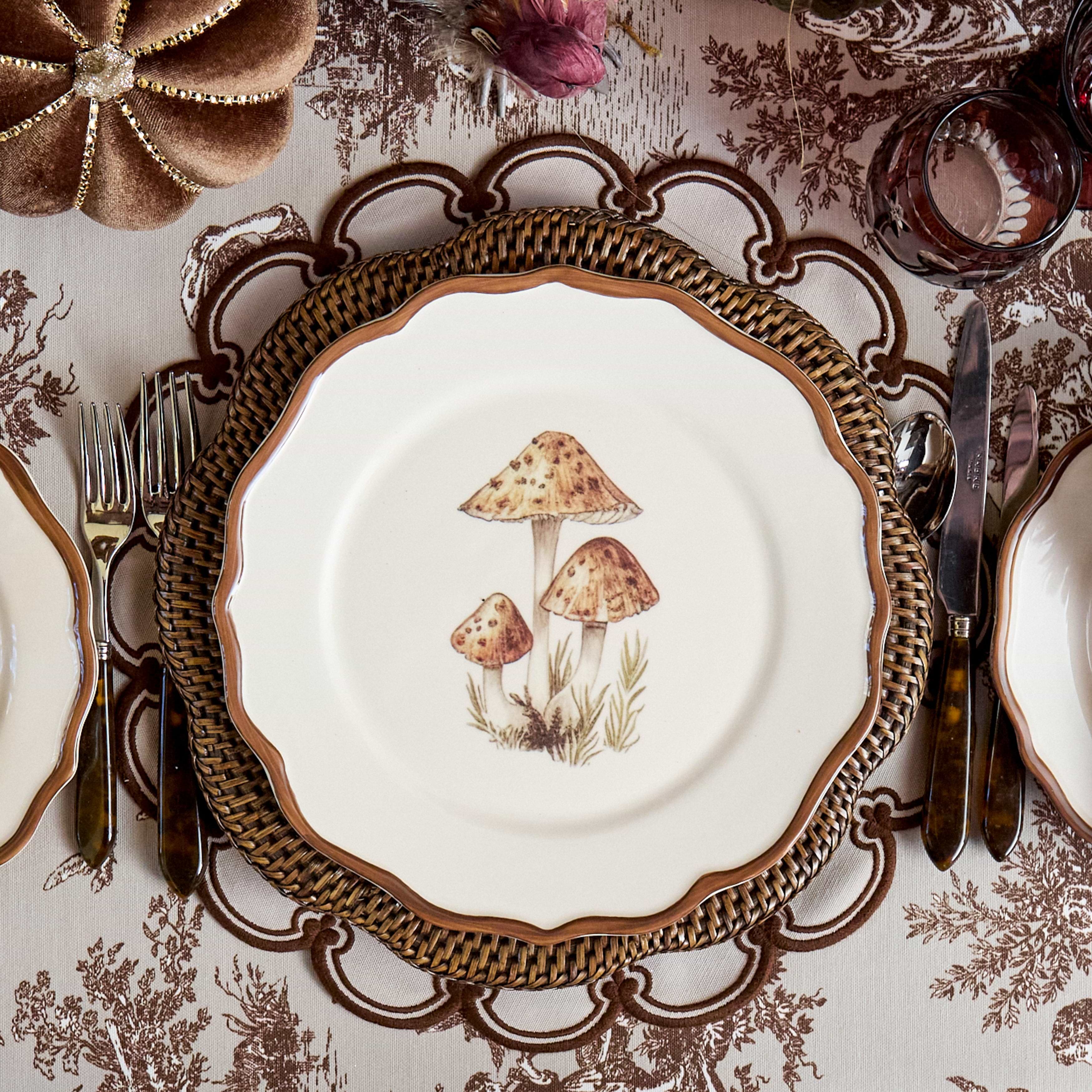 Taupe & Chocolate Delilah Placemats & Napkins (Set of 8)