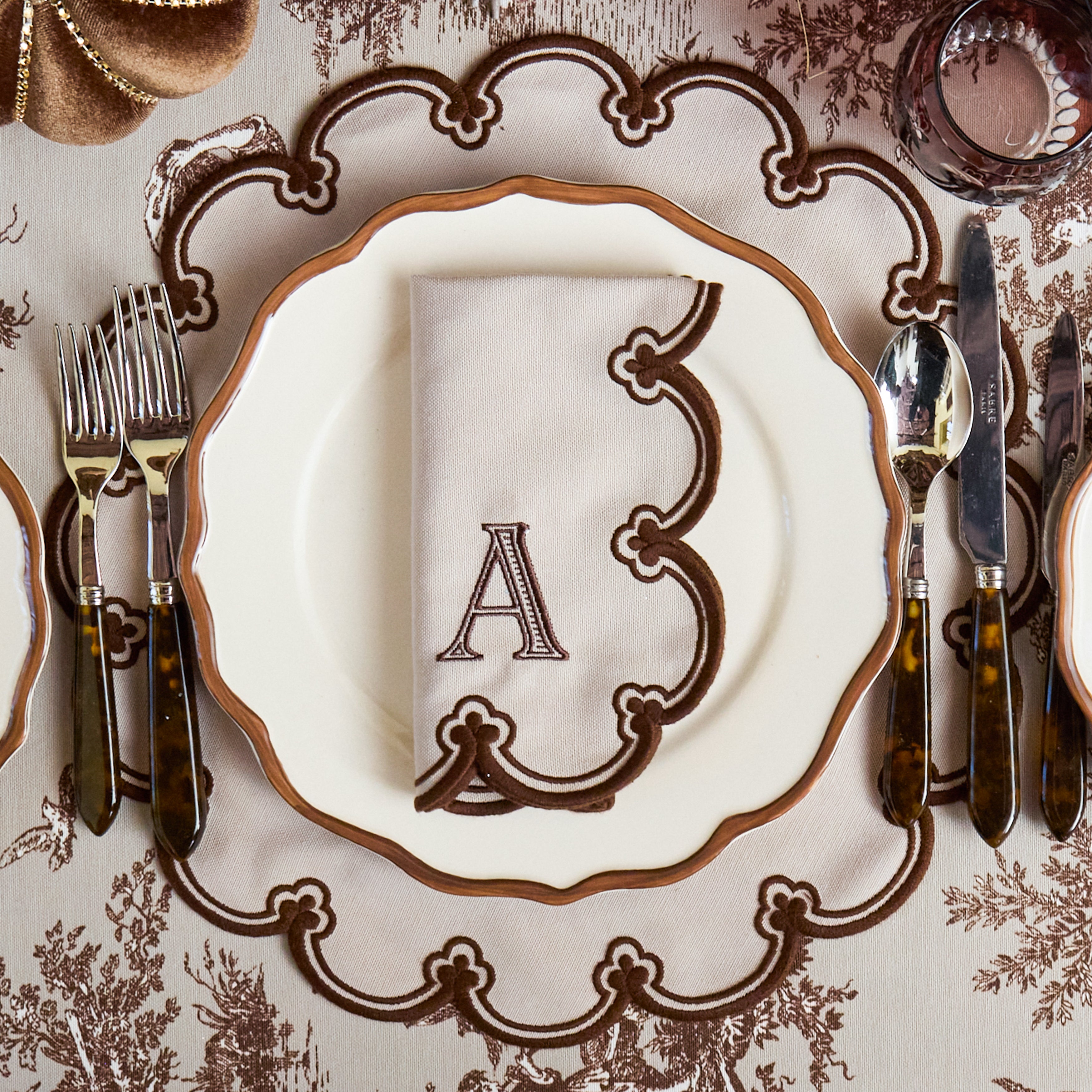 Taupe & Chocolate Delilah Napkins (Set of 4)