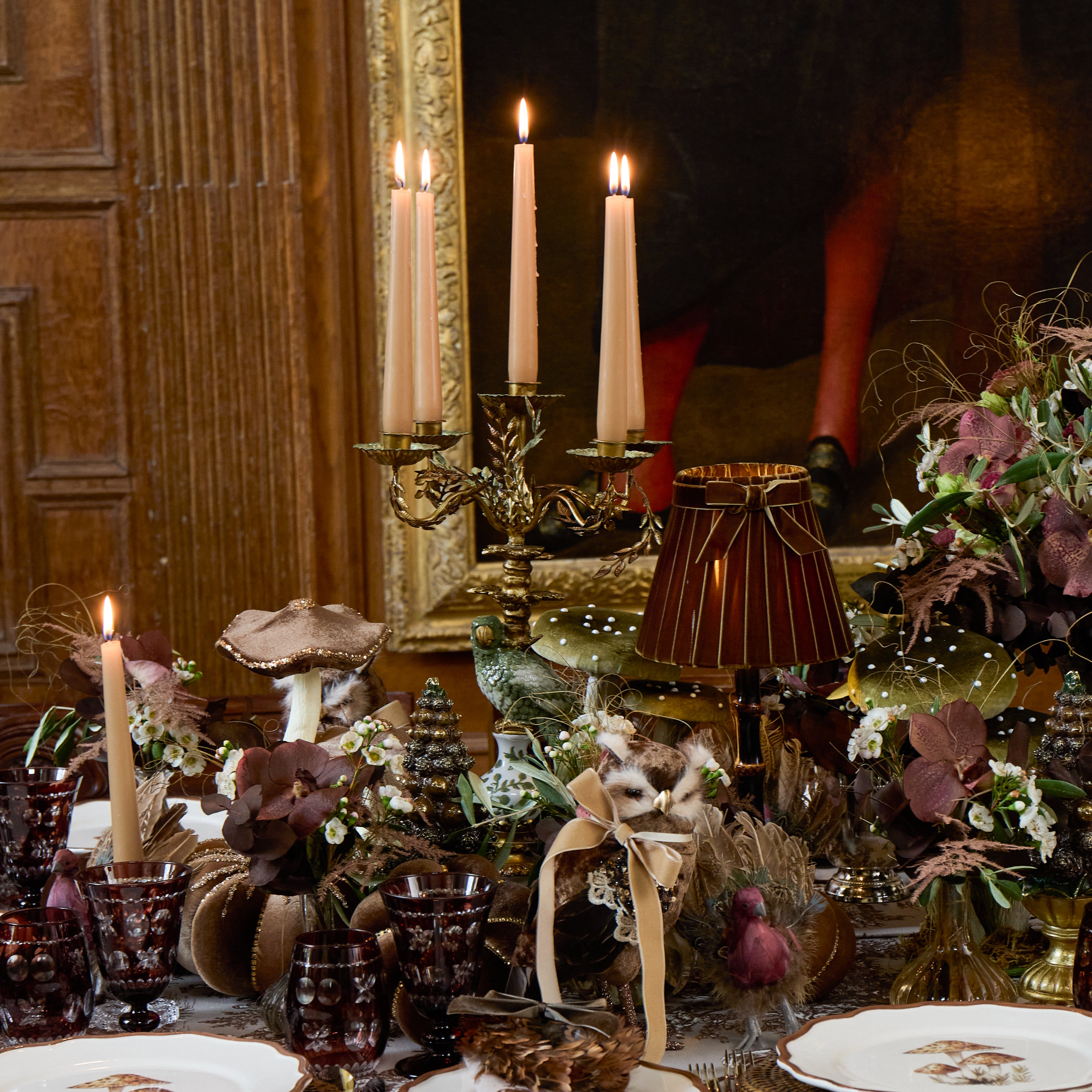 Olive Parrot Candleabra