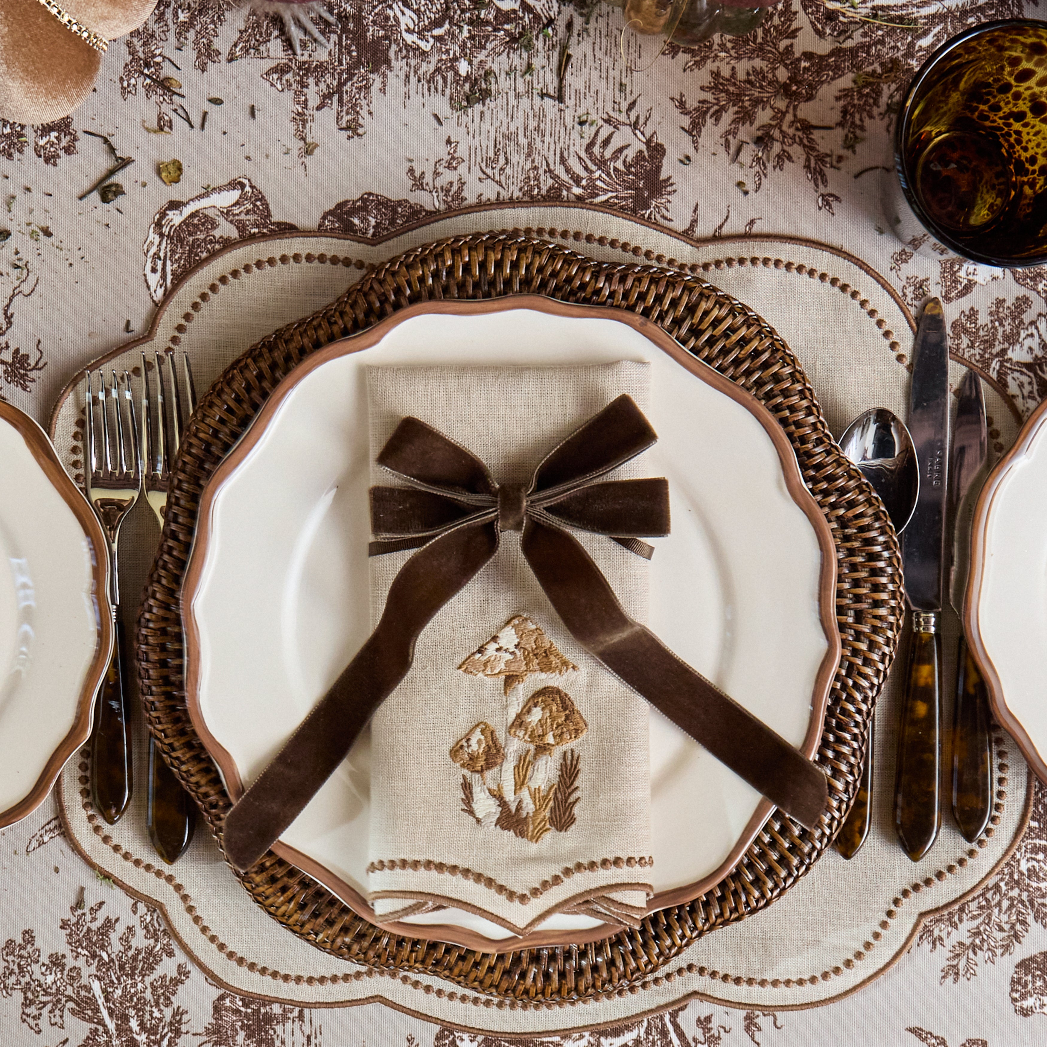 Chocolate Double Velvet Bows (Set of 4) - 20cm
