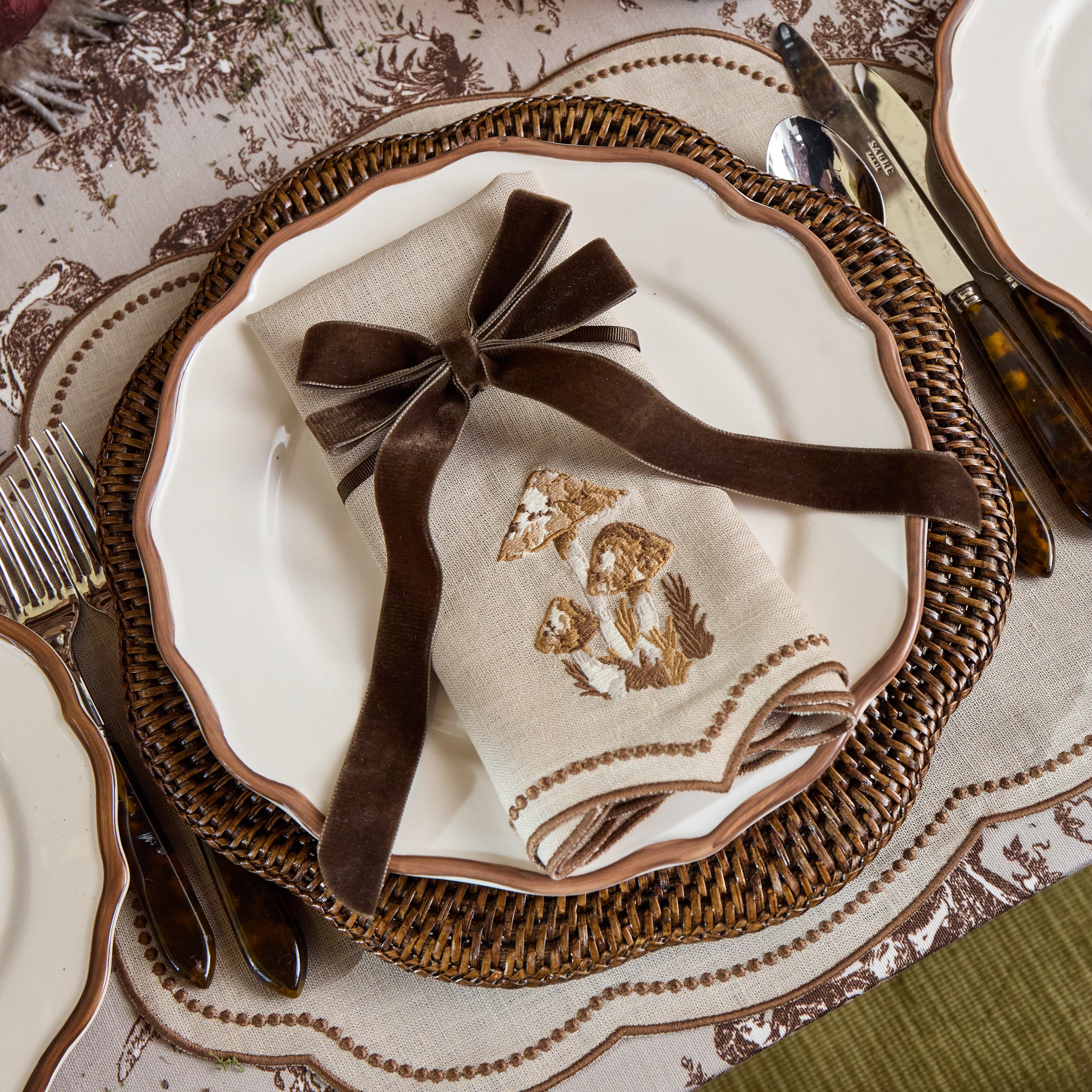Chocolate Double Velvet Bows (Set of 4) - 20cm