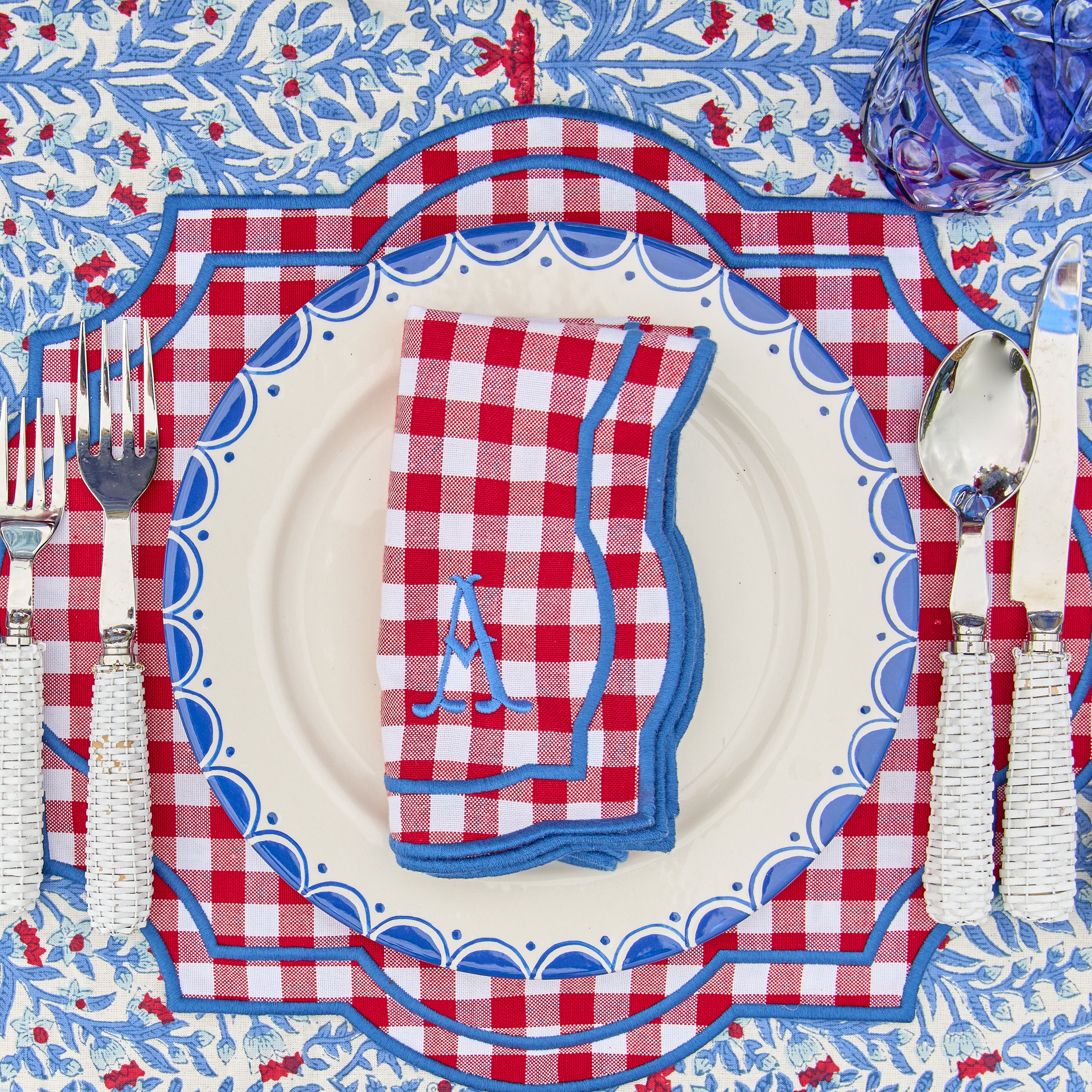Red Gingham Felix Placemats & Napkins (Set of 4)