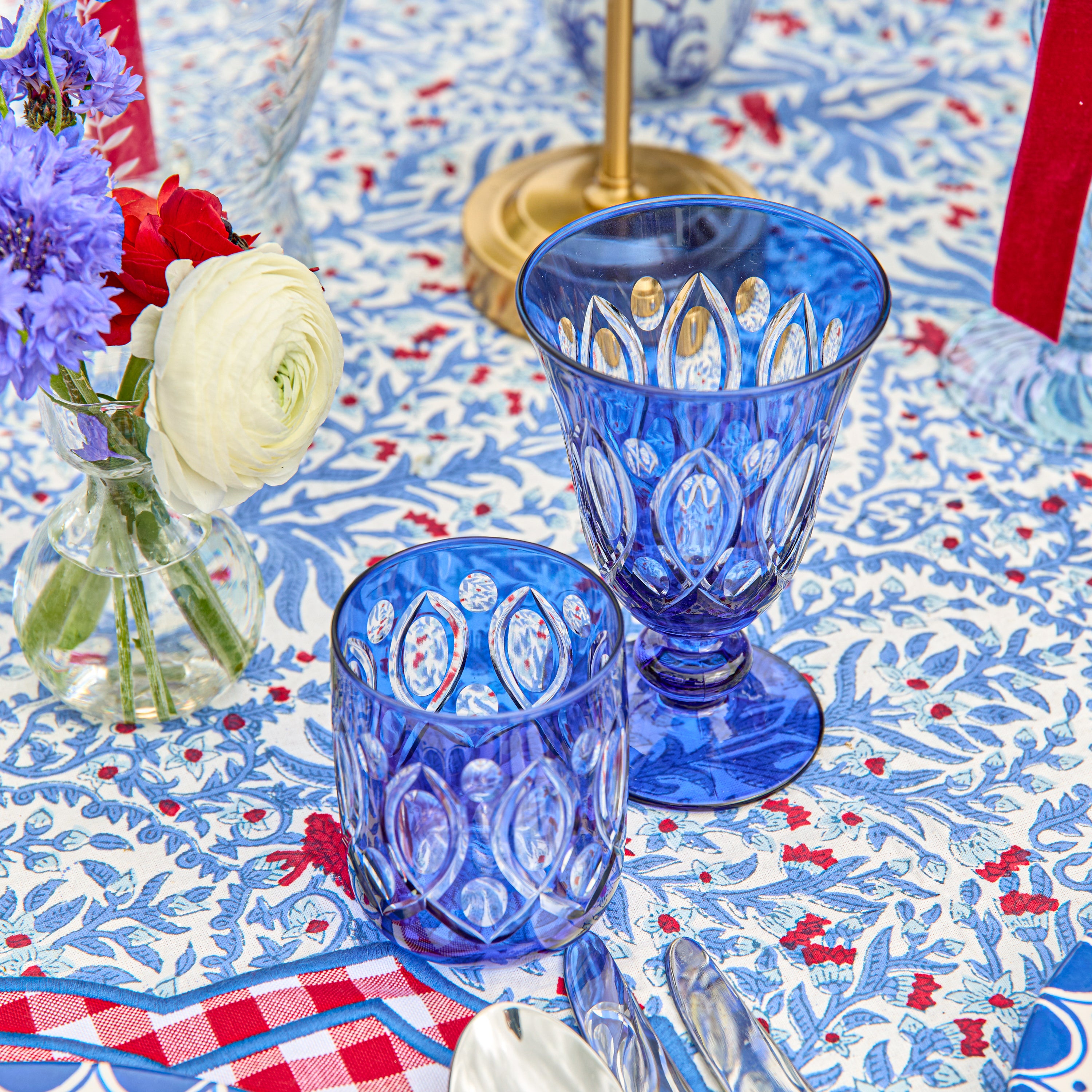Cobalt Carolyn Engraved Glassware (Set of 8)