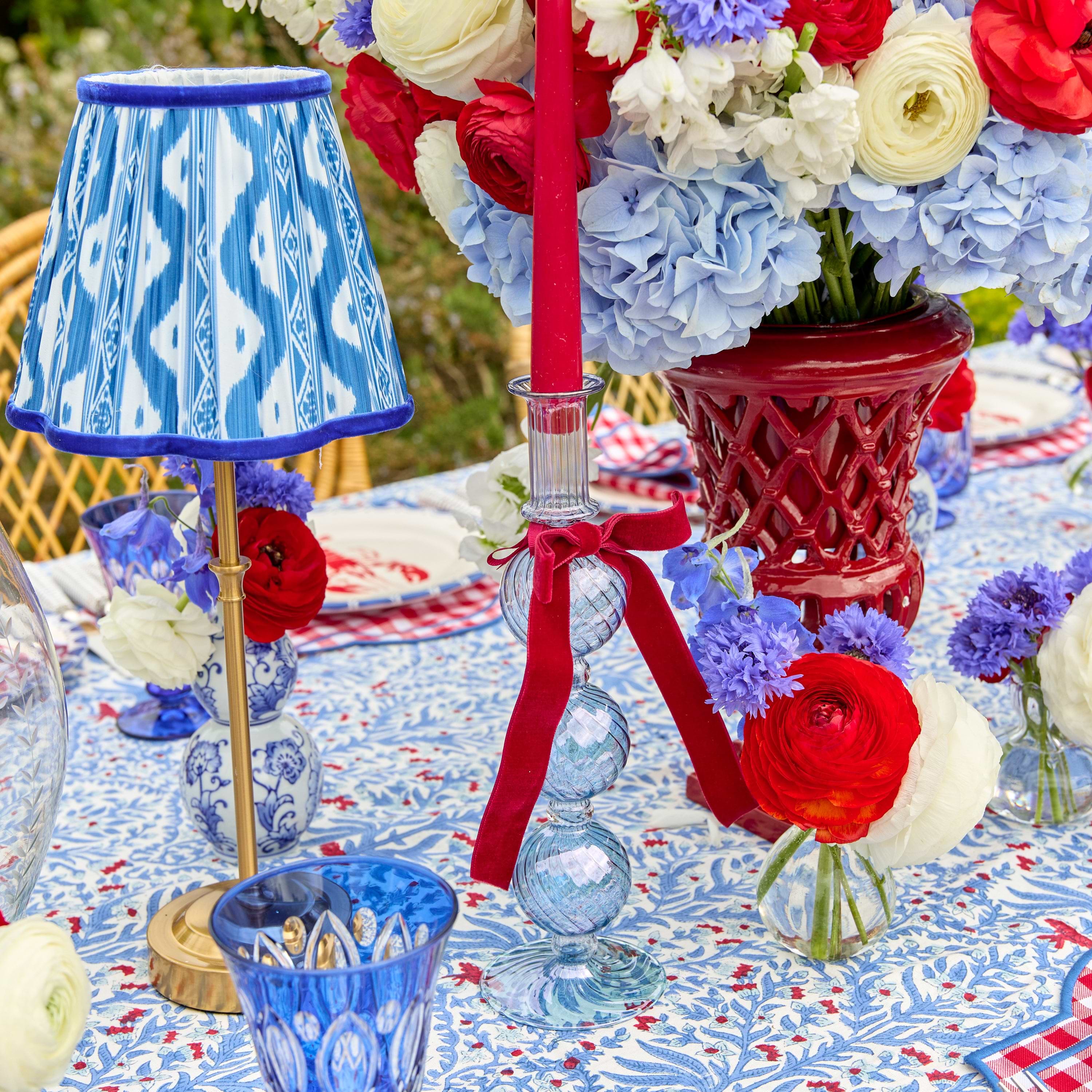 Camille Azure Red Ribboned Candlescape