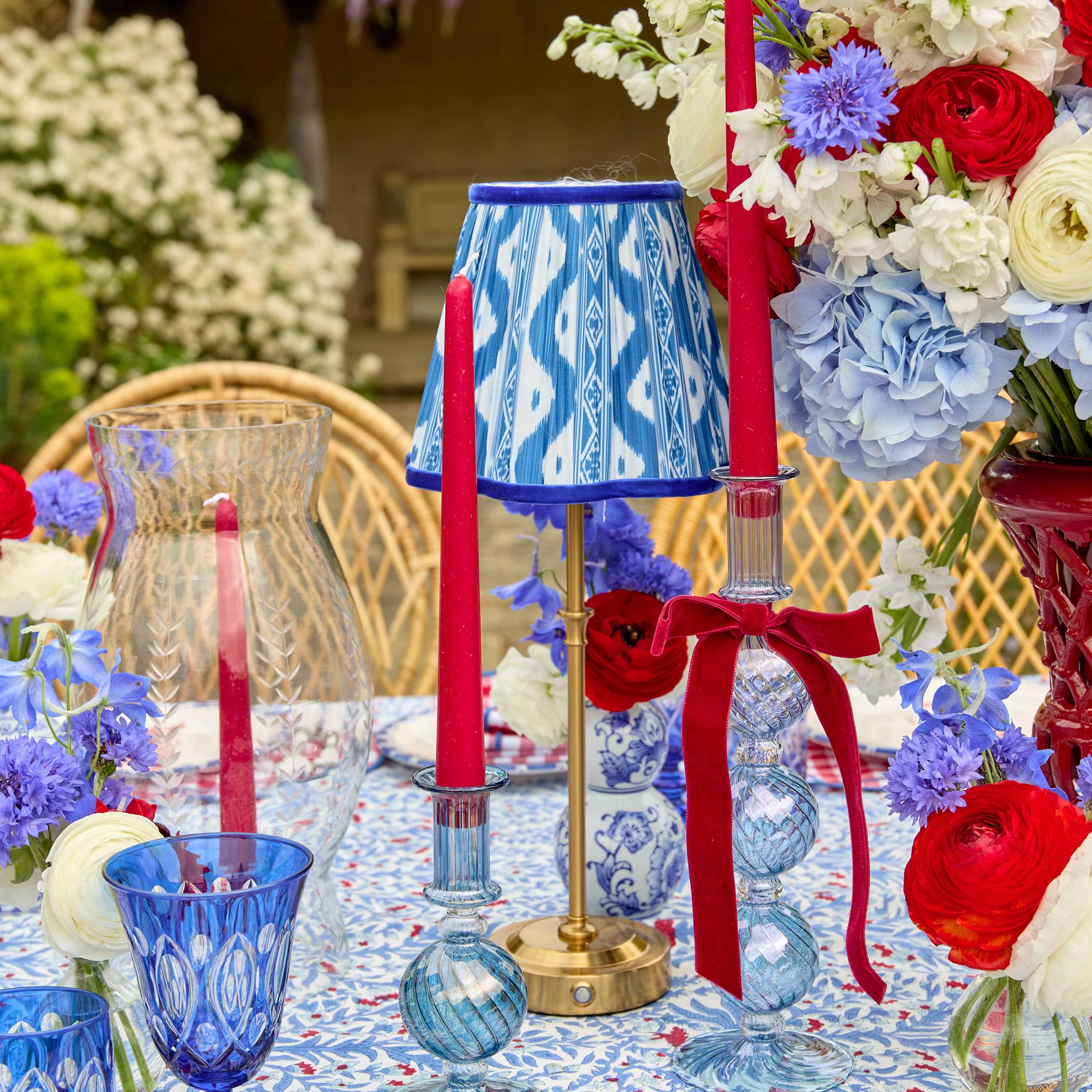 Camille Azure Red Ribboned Candlescape