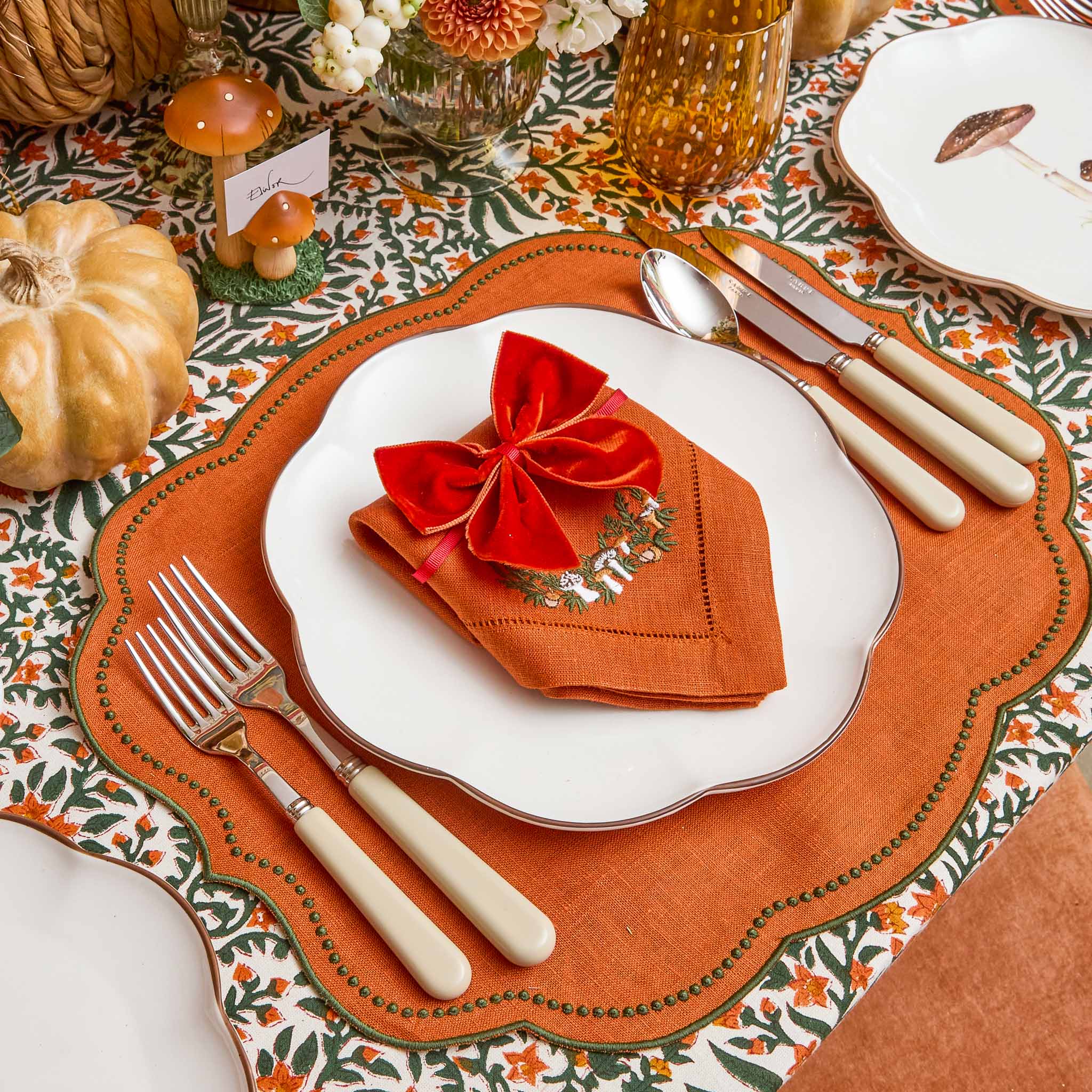 Burnt Orange Napkin Bows (Set of 4)