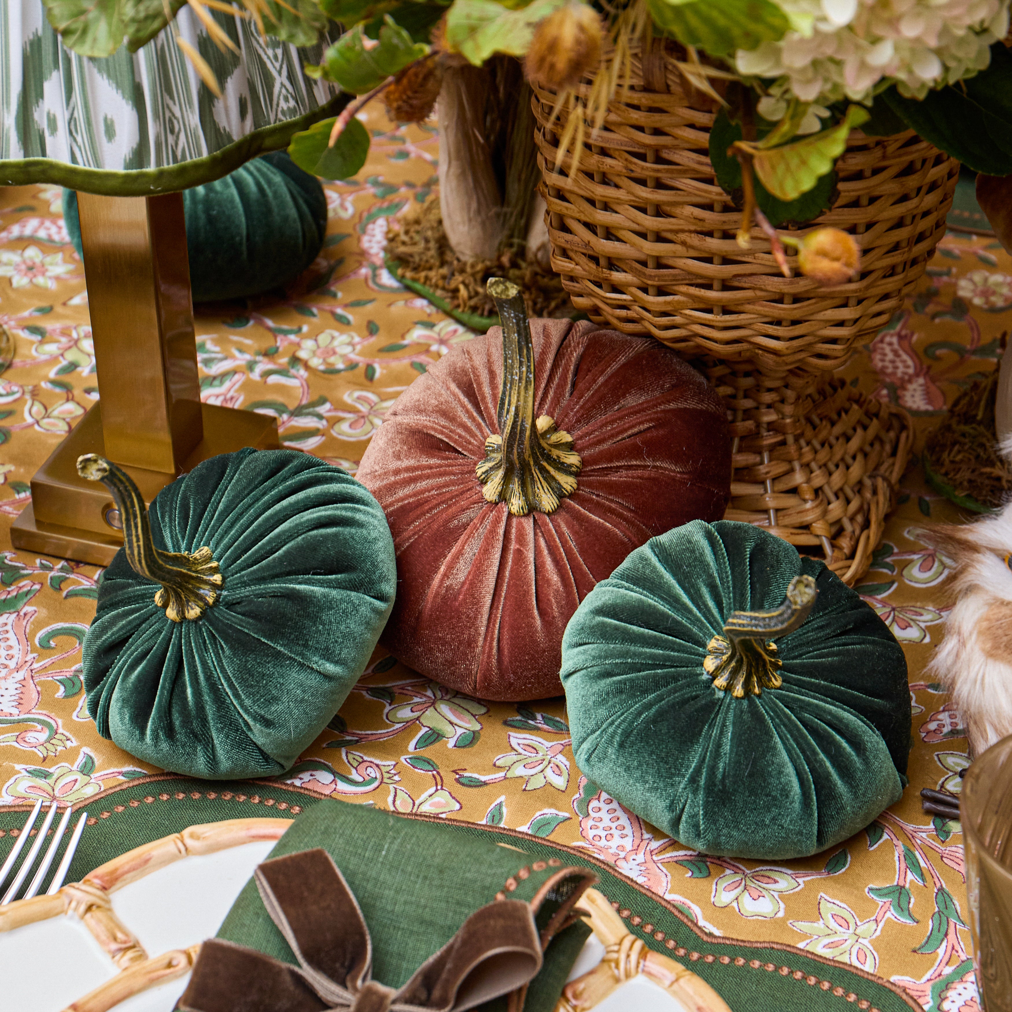 Chestnut & Moss Green Pumpkin Family